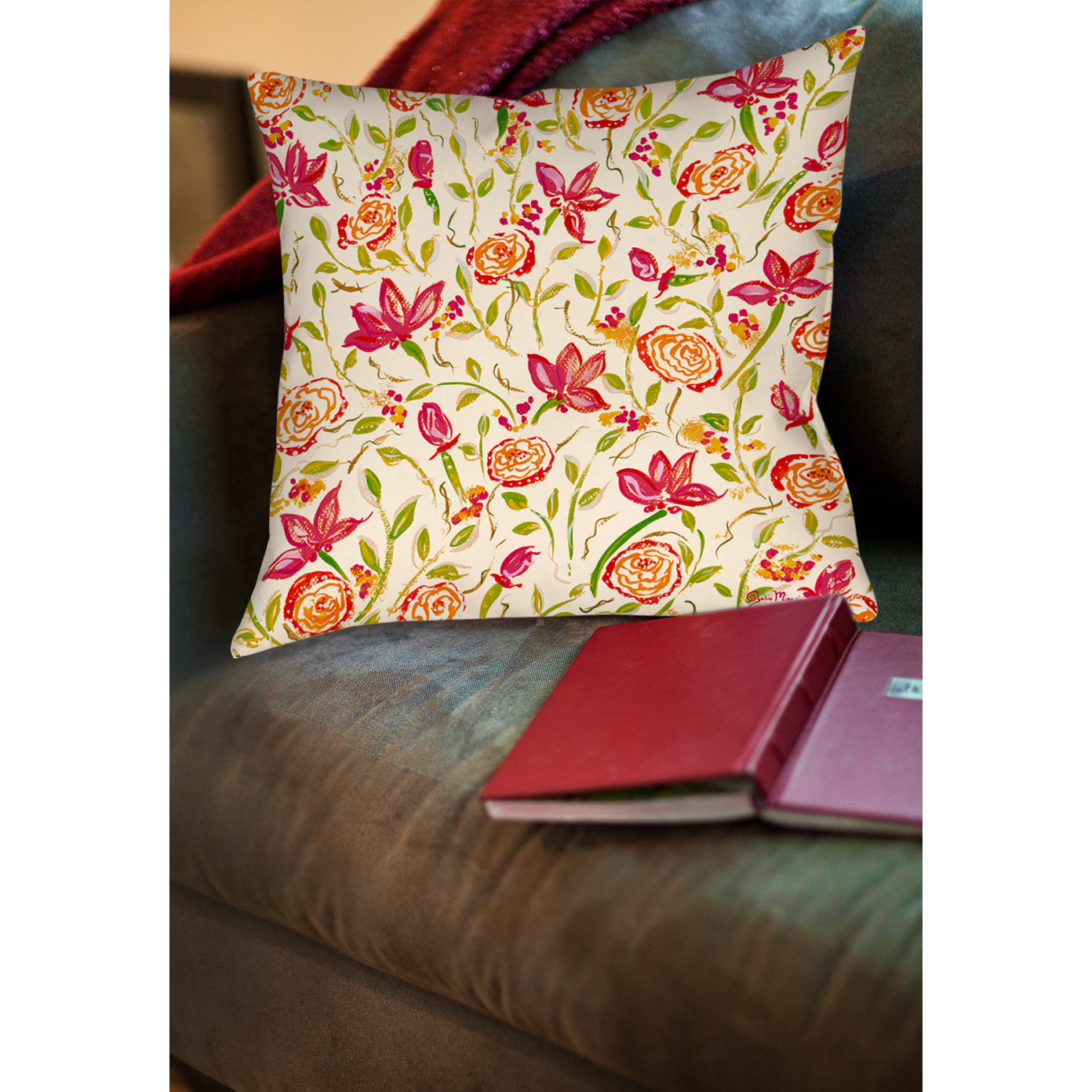 Manual Woodworkers & Weavers Julia s Fancy Printed Throw Pillow & Reviews Wayfair