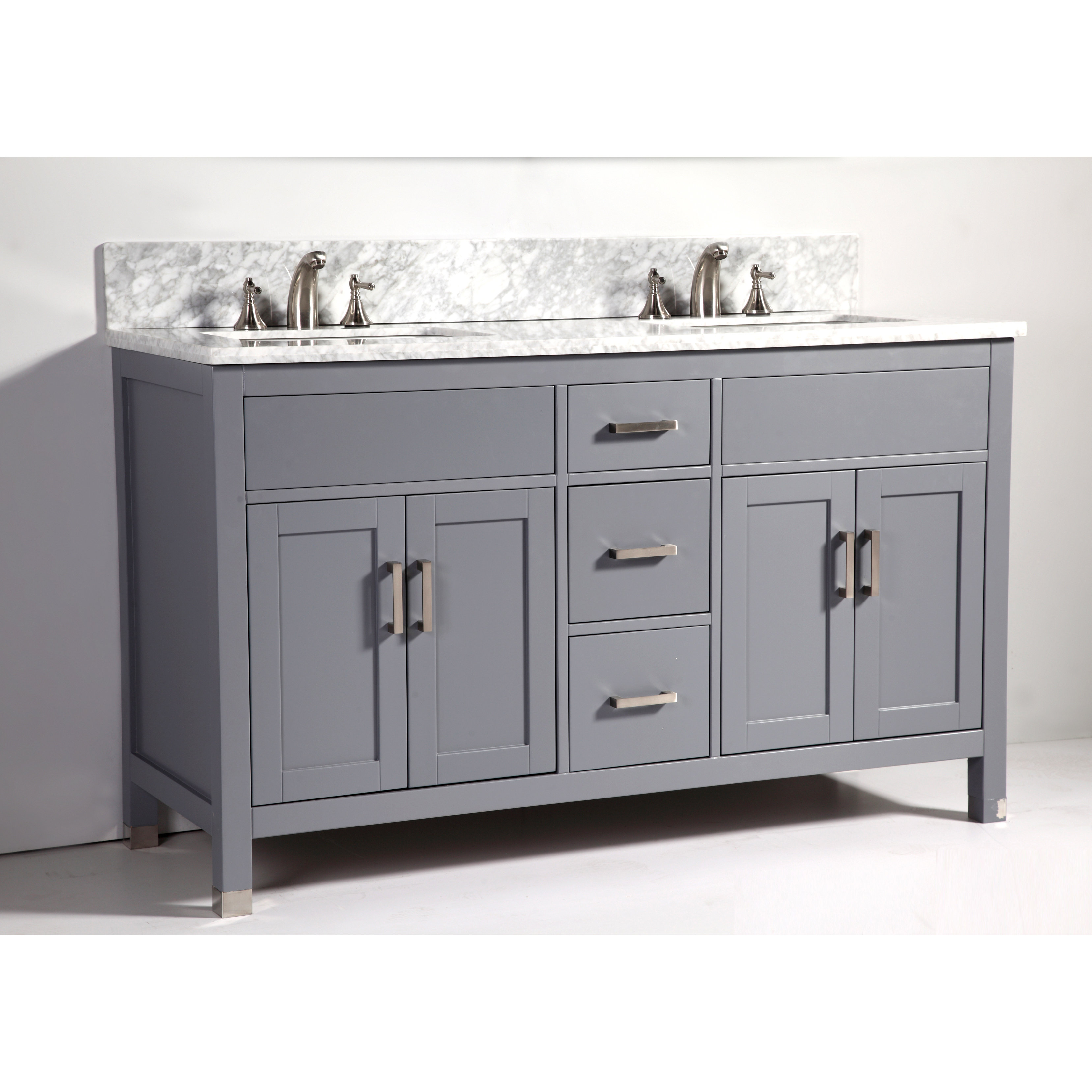 Legion Furniture 60" Double Bathroom Vanity Set with Mirror & Reviews