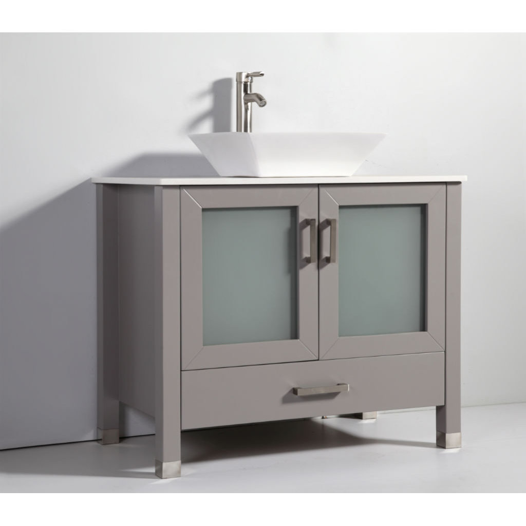 Legion Furniture 36" Single Bathroom Vanity Set with Mirror & Reviews