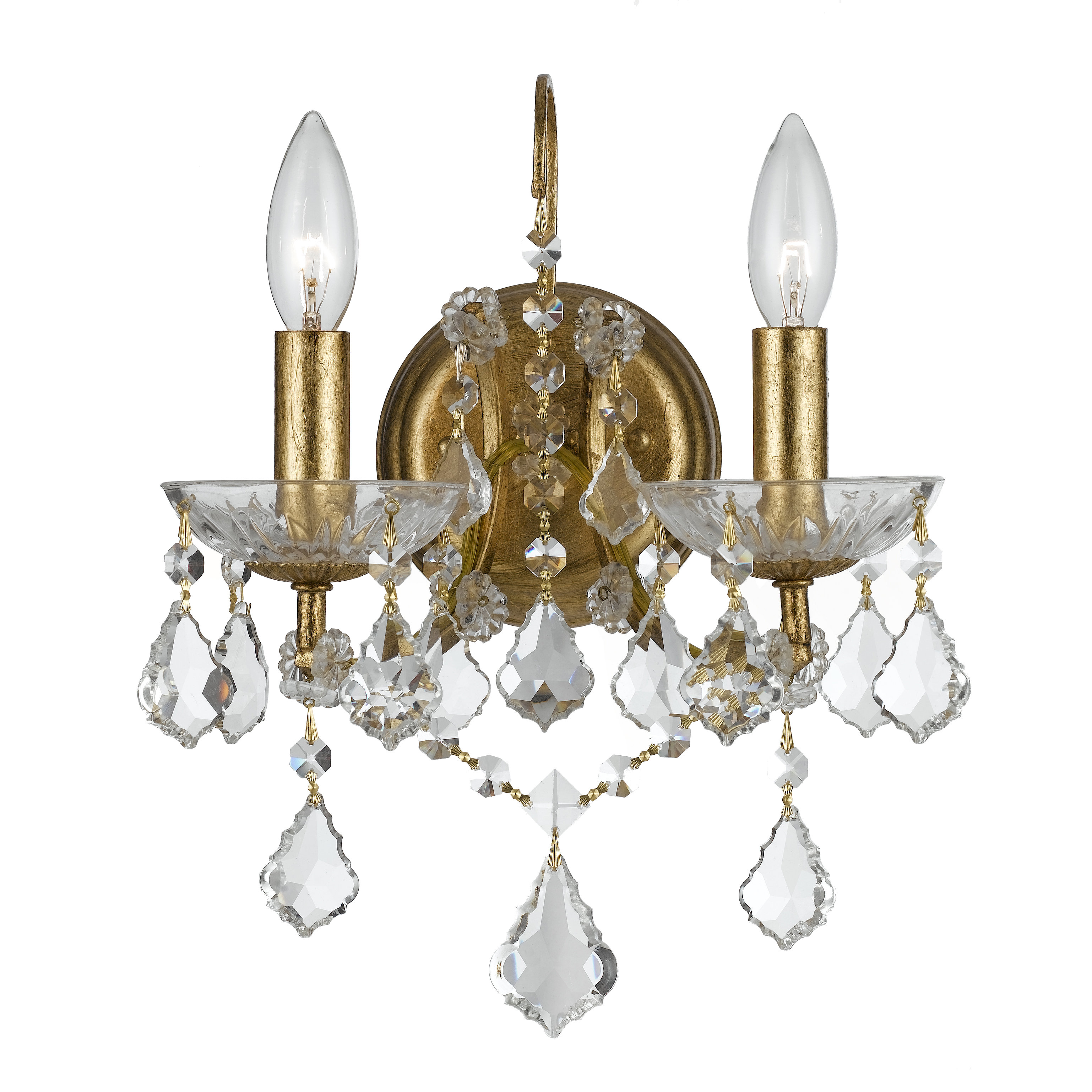 Crystorama Filmore 2 Light Crystal Wall Sconce & Reviews Wayfair