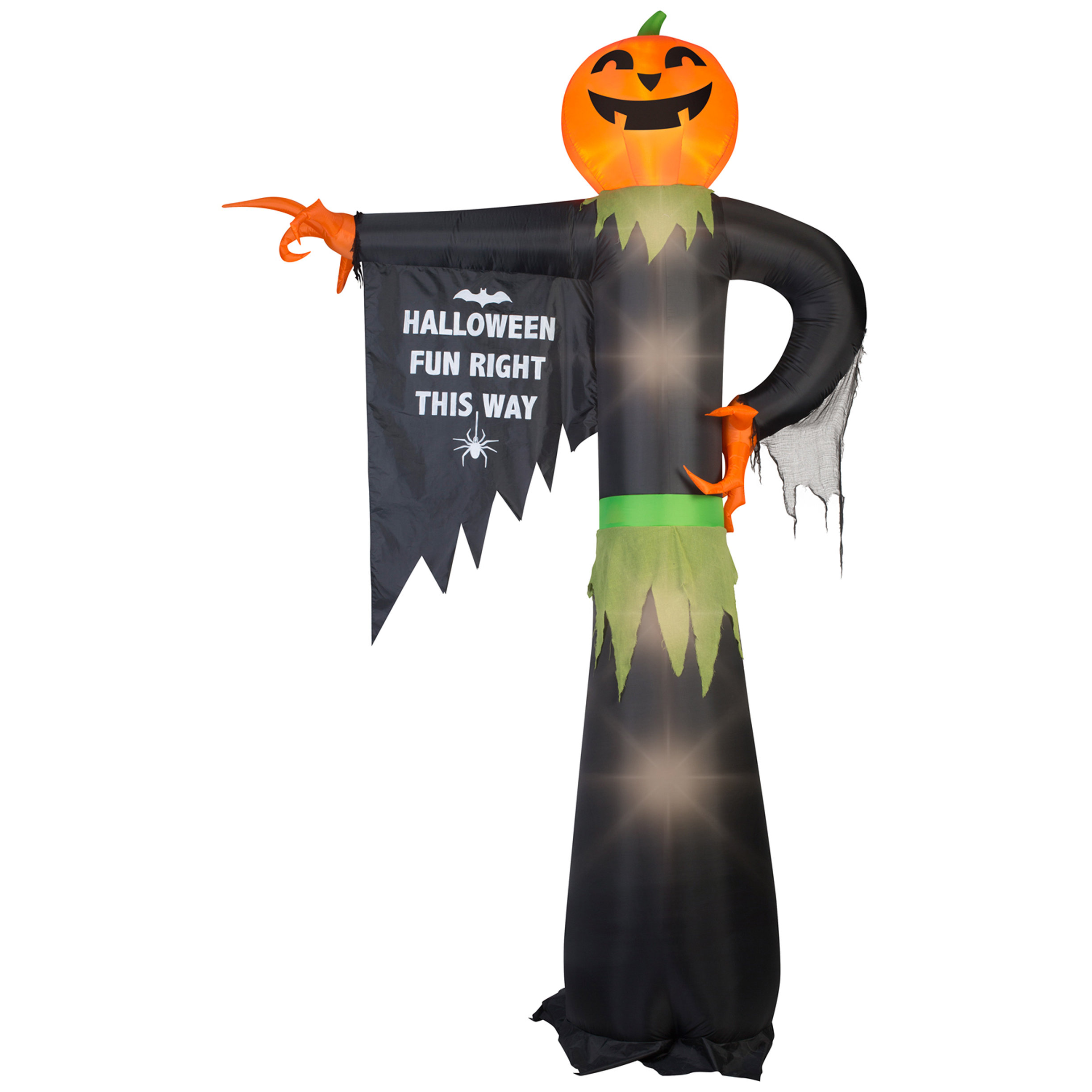 Gemmy Industries Airblown Inflatables Pointing Pumpkin with Halloween