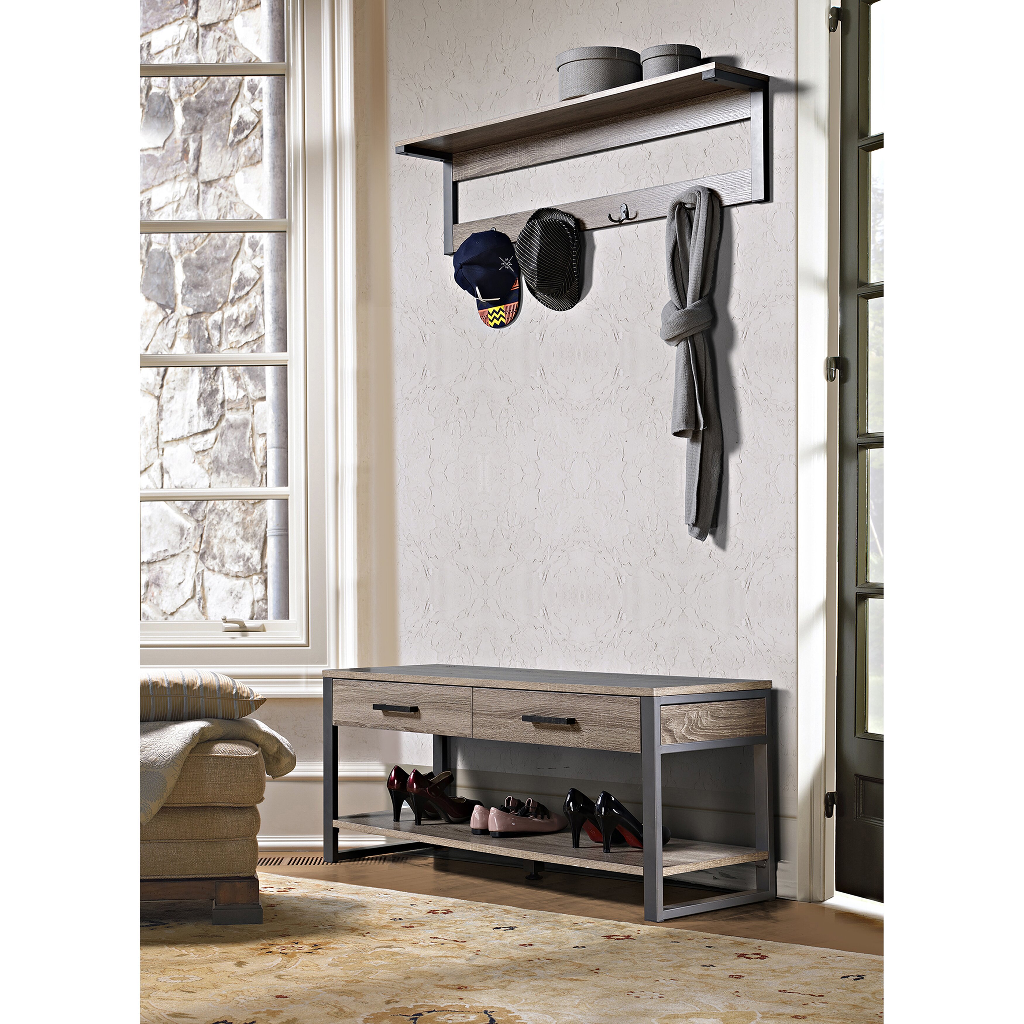 Homestar Wood Storage Entryway Bench & Reviews