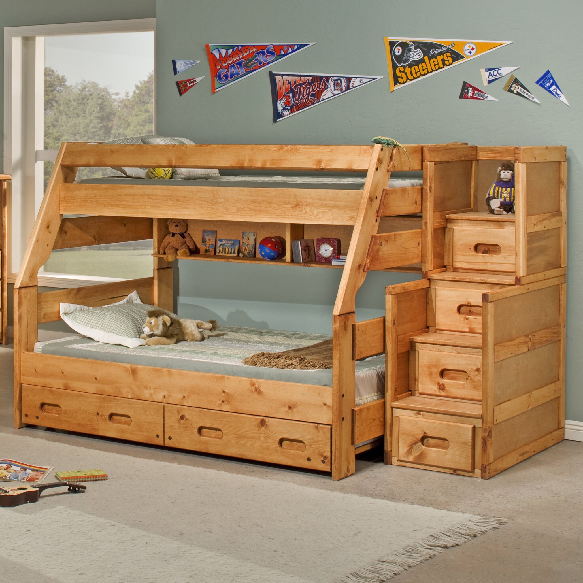 Chelsea Home Twin over Full Bunk Bed with Trundle & Reviews Wayfair