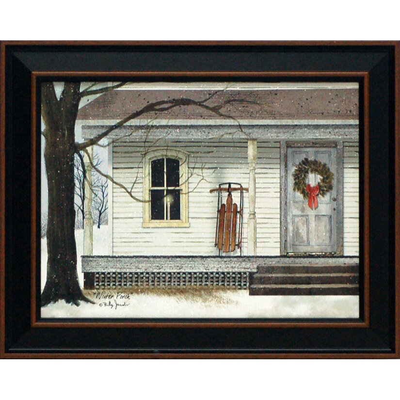 Artistic Reflections Winter Porch by Billy Jacobs Framed Painting Print ...