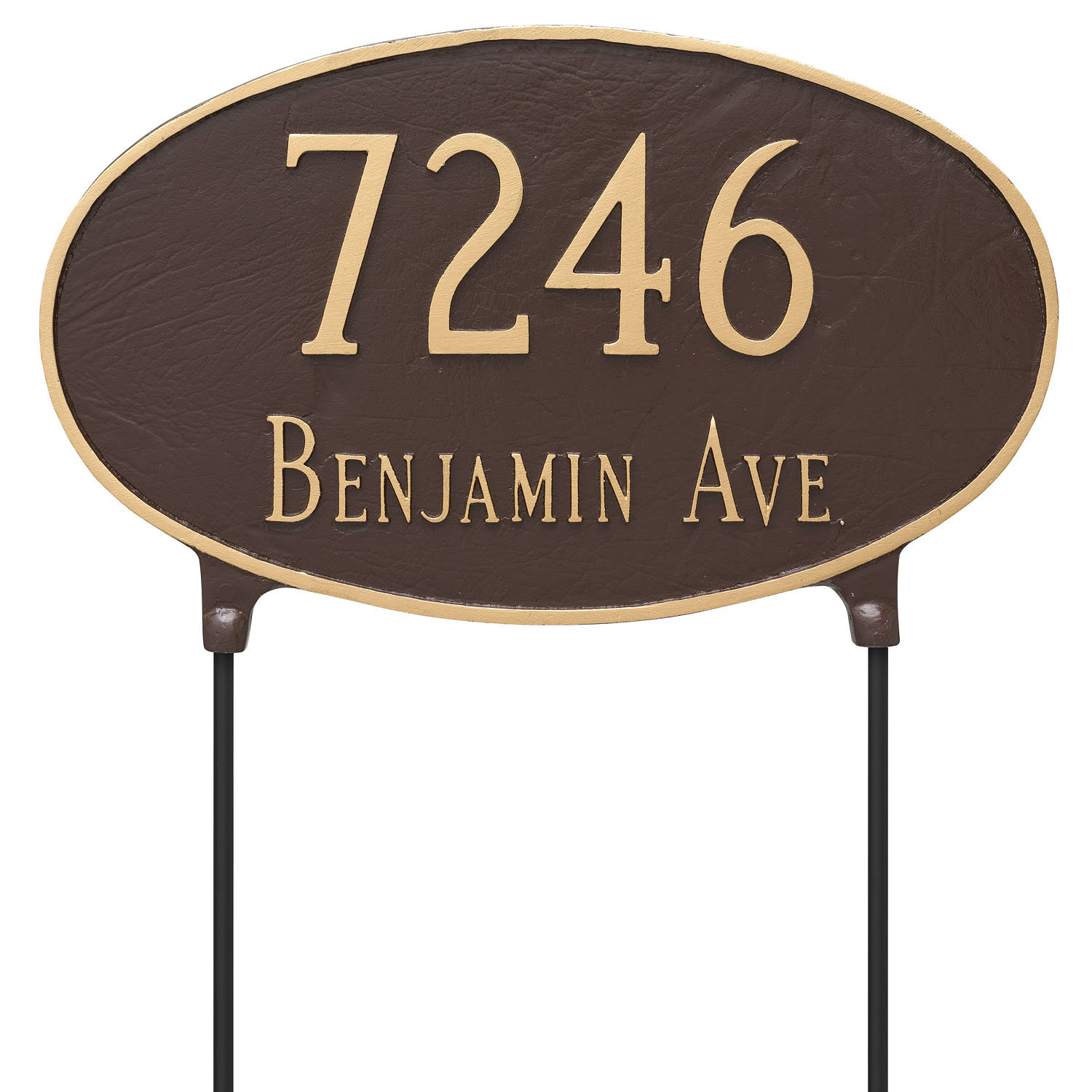 Montague Metal Products Double Sided Hanging Classic Oval Large Address