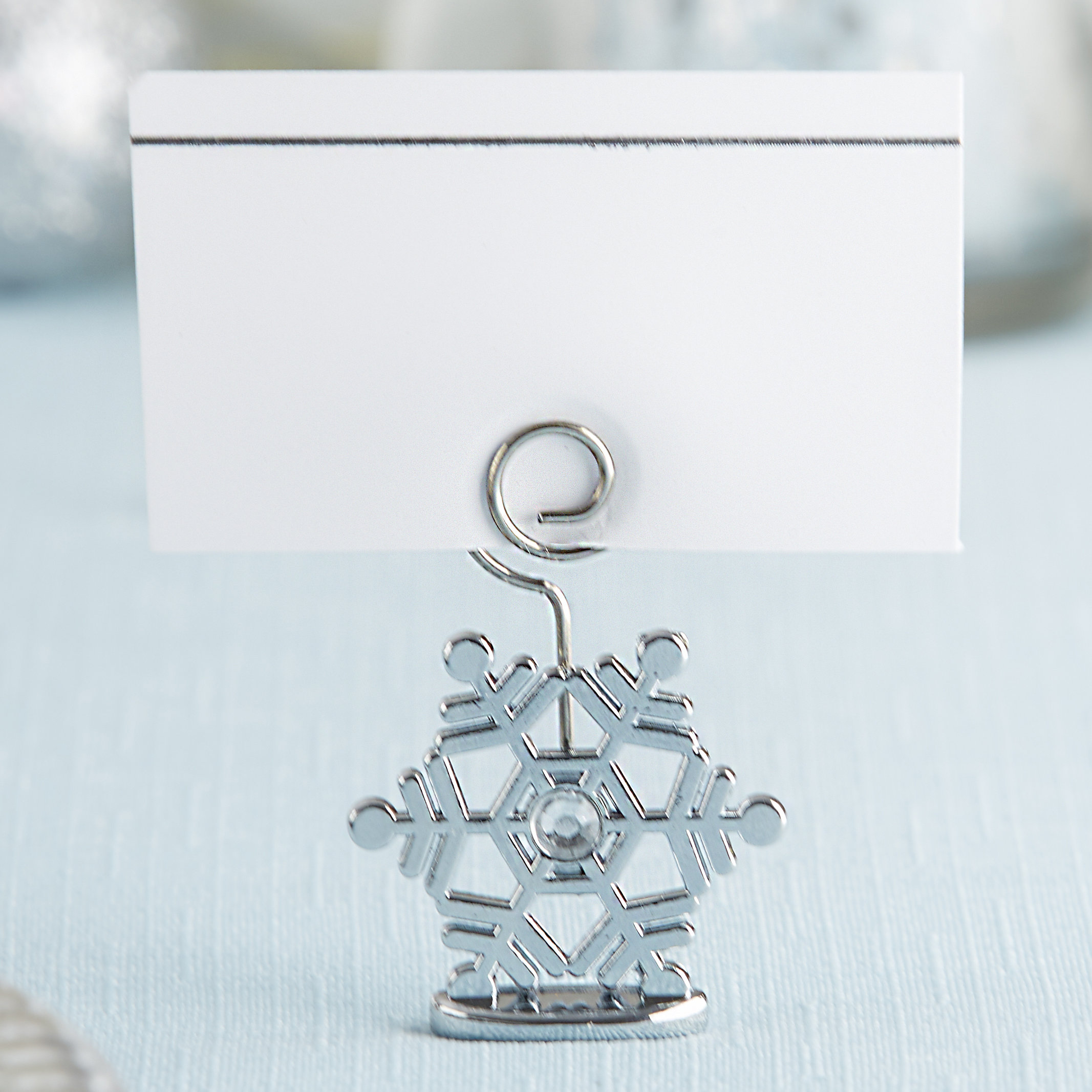 Kate Aspen Sparkling Snowflake Place Card Holder Wayfair