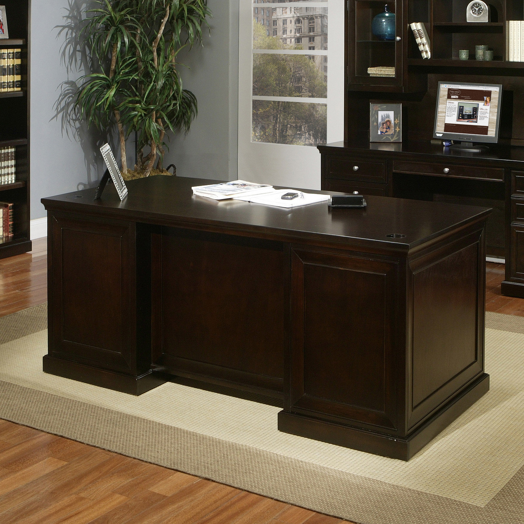 kathy ireland Home by Martin Furniture Fulton Double Pedestal Executive Desk & Reviews Wayfair