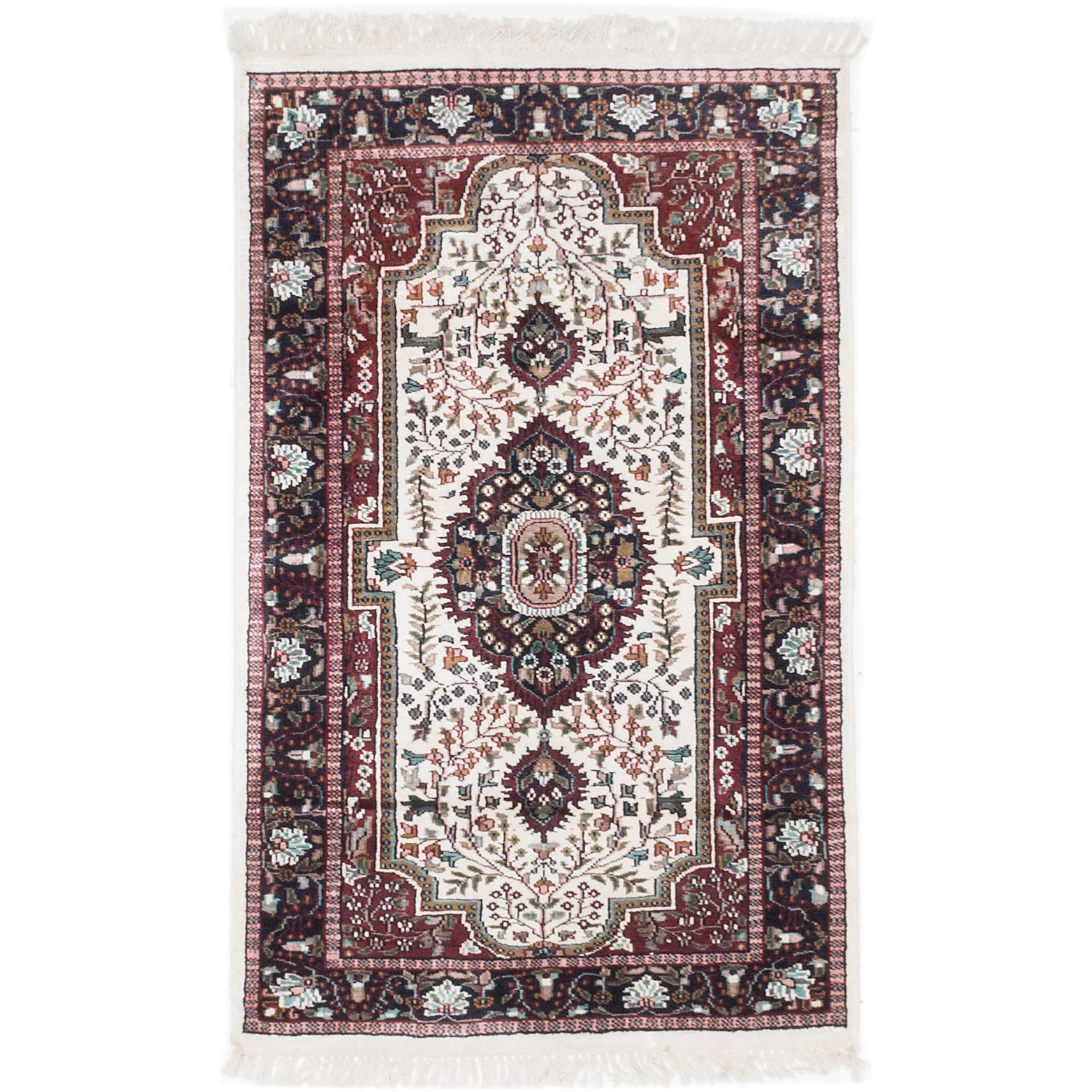 ECARPETGALLERY Kashmir HandKnotted Cream Area Rug Wayfair