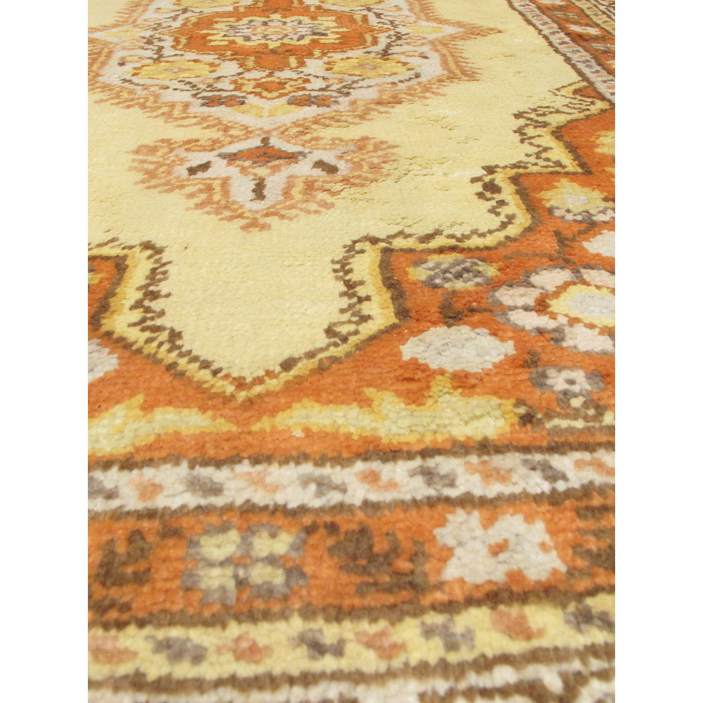 ECARPETGALLERY Antique Anatolian HandKnotted Light Yellow Area Rug
