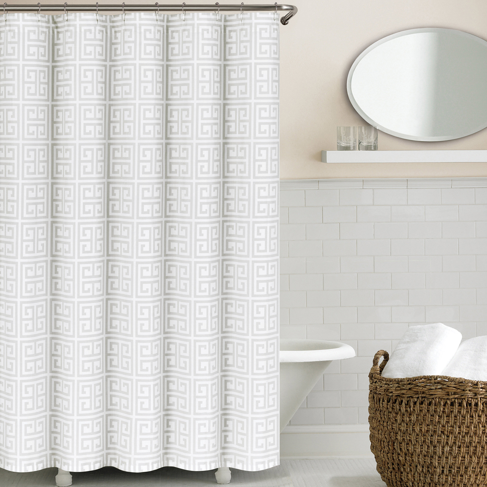 Echelon Home Greek Key Shower Curtain & Reviews Wayfair