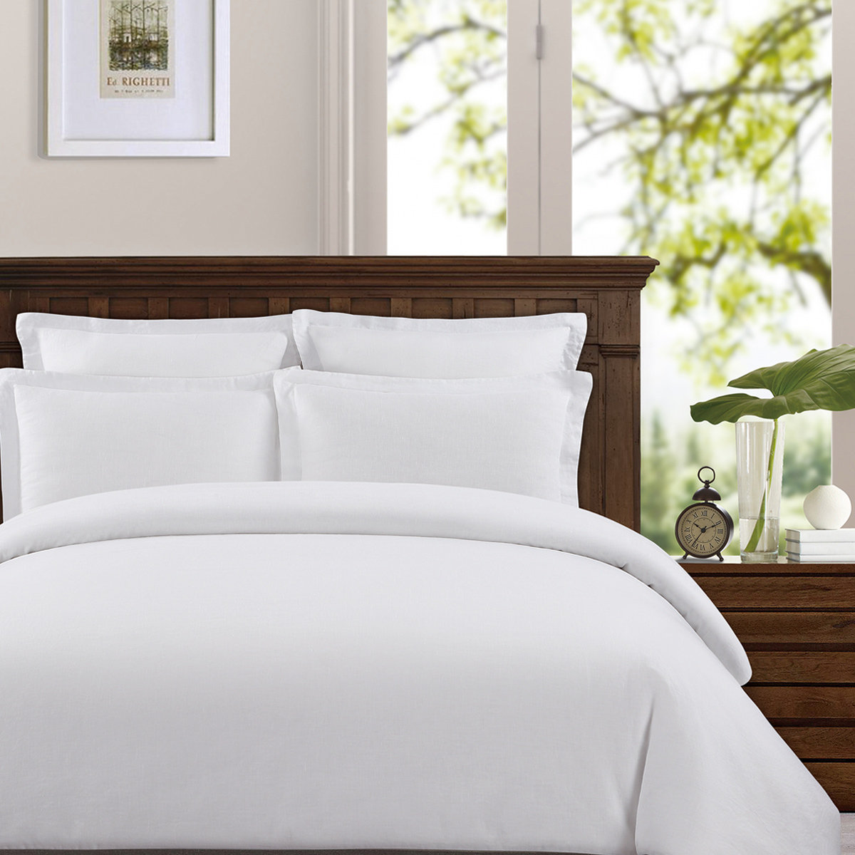 Echelon Home Washed Belgian Linen 3 Piece Duvet Cover Set & Reviews