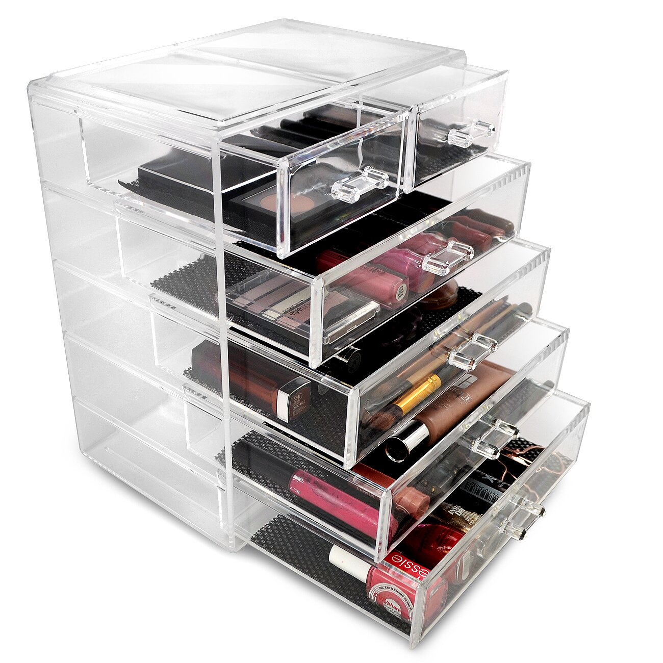 Acrylic Drawer Makeup Organizer with Removable Drawers 4 Large and 2 Small Drawers MUP STRG42