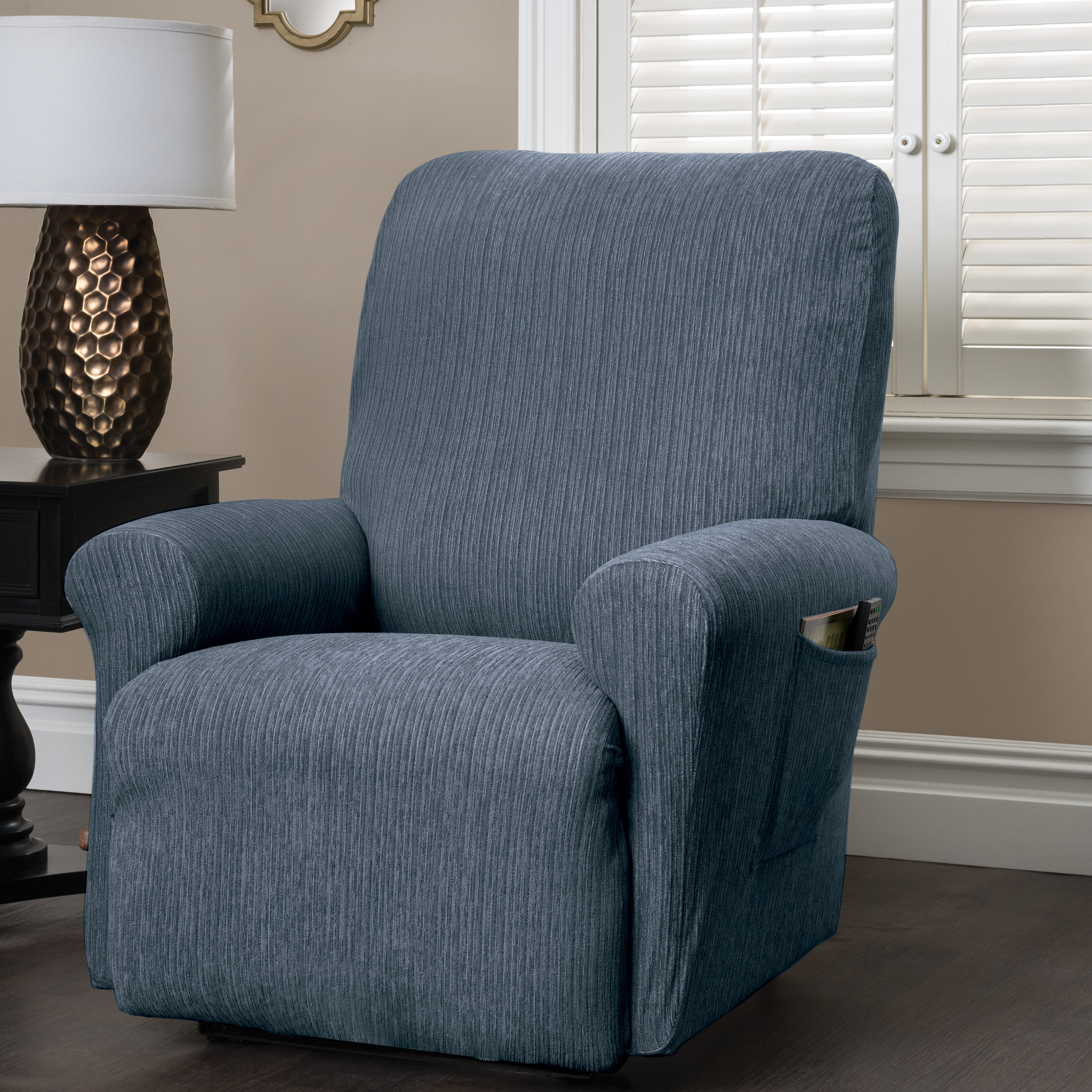 Innovative Textile Solutions Heather Stripe Stretch Recliner Slipcover   Heather Stripe Stretch Recliner Slipcover 