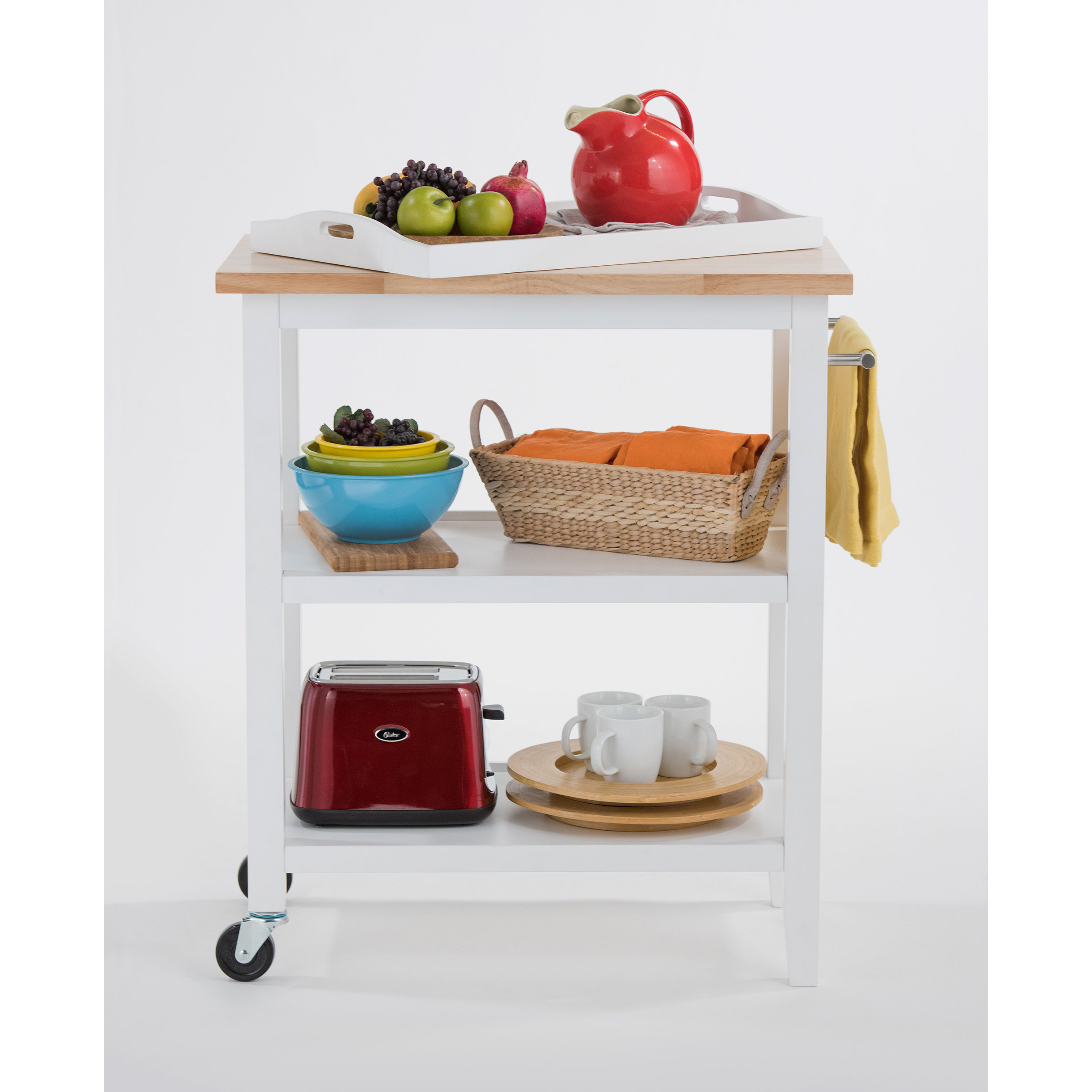 Trinity Kitchen Cart with Wood Top & Reviews Wayfair