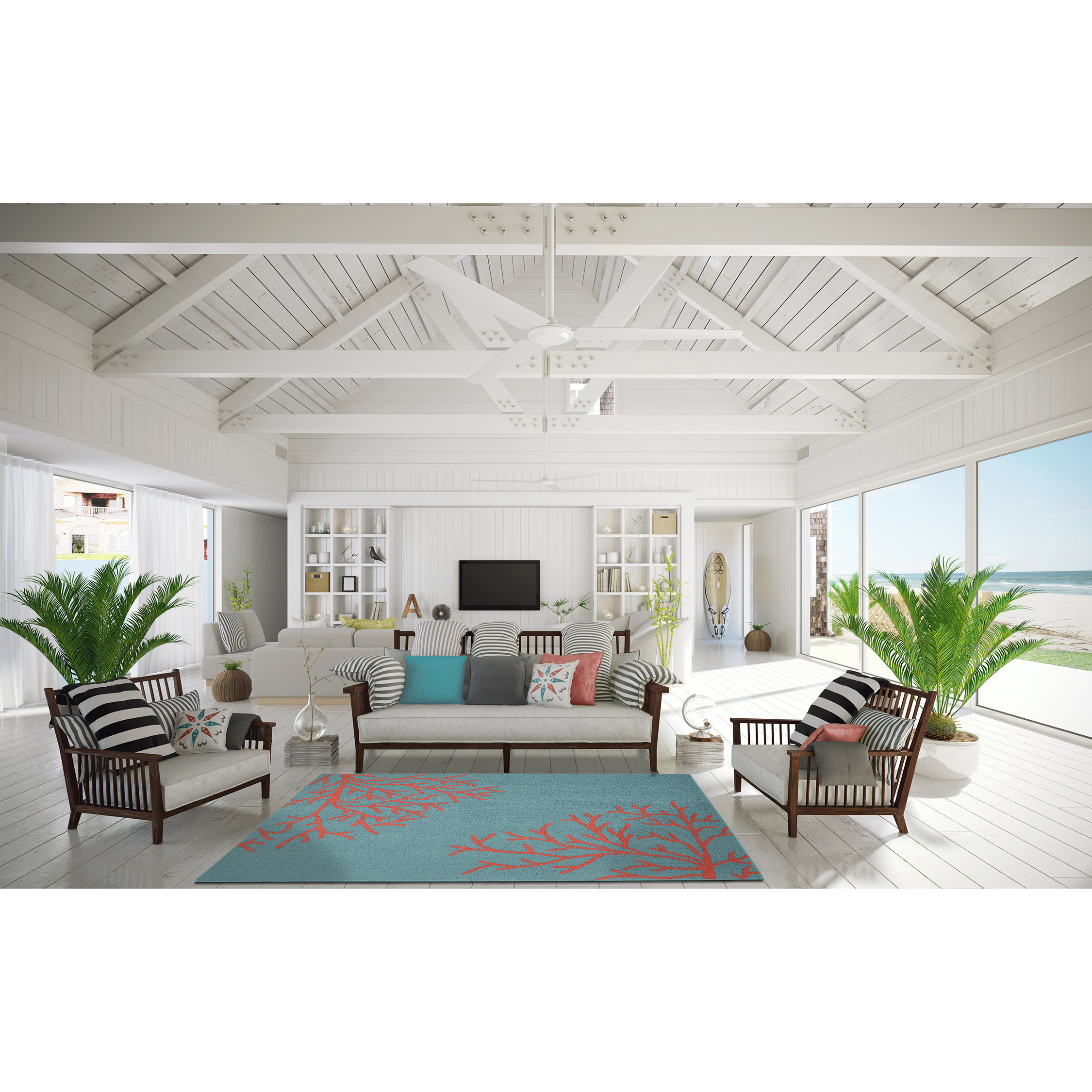 Garland Rug Sea Coral Teal Area Rug & Reviews Wayfair