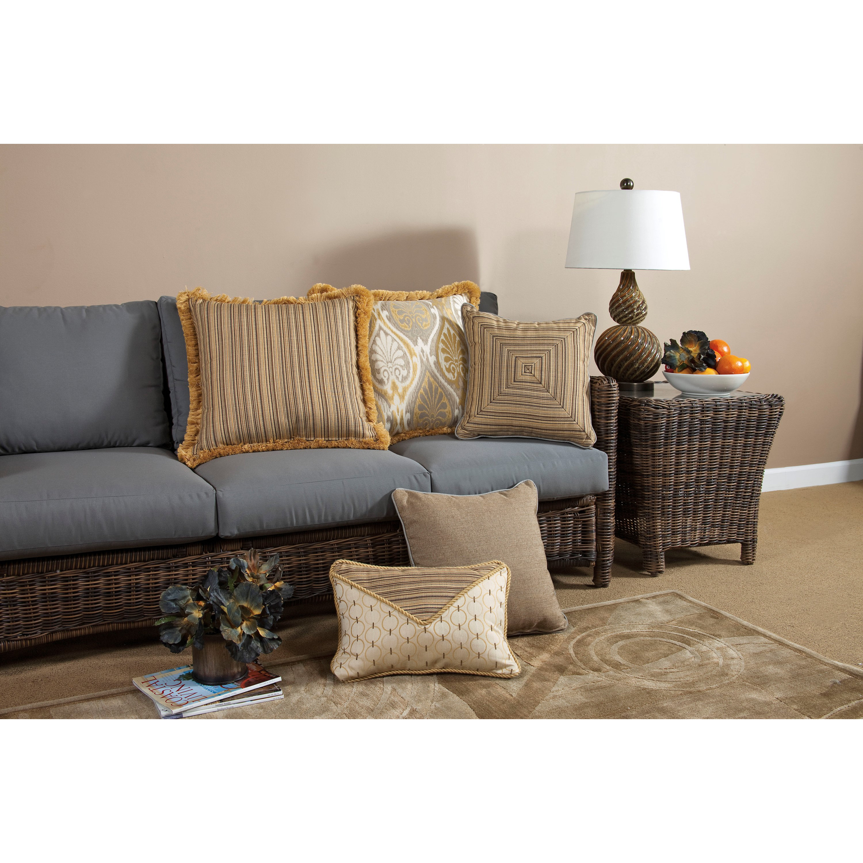 South Sea Rattan Aura Large Indoor/Outdoor Sunbrella Throw Pillow Wayfair.ca