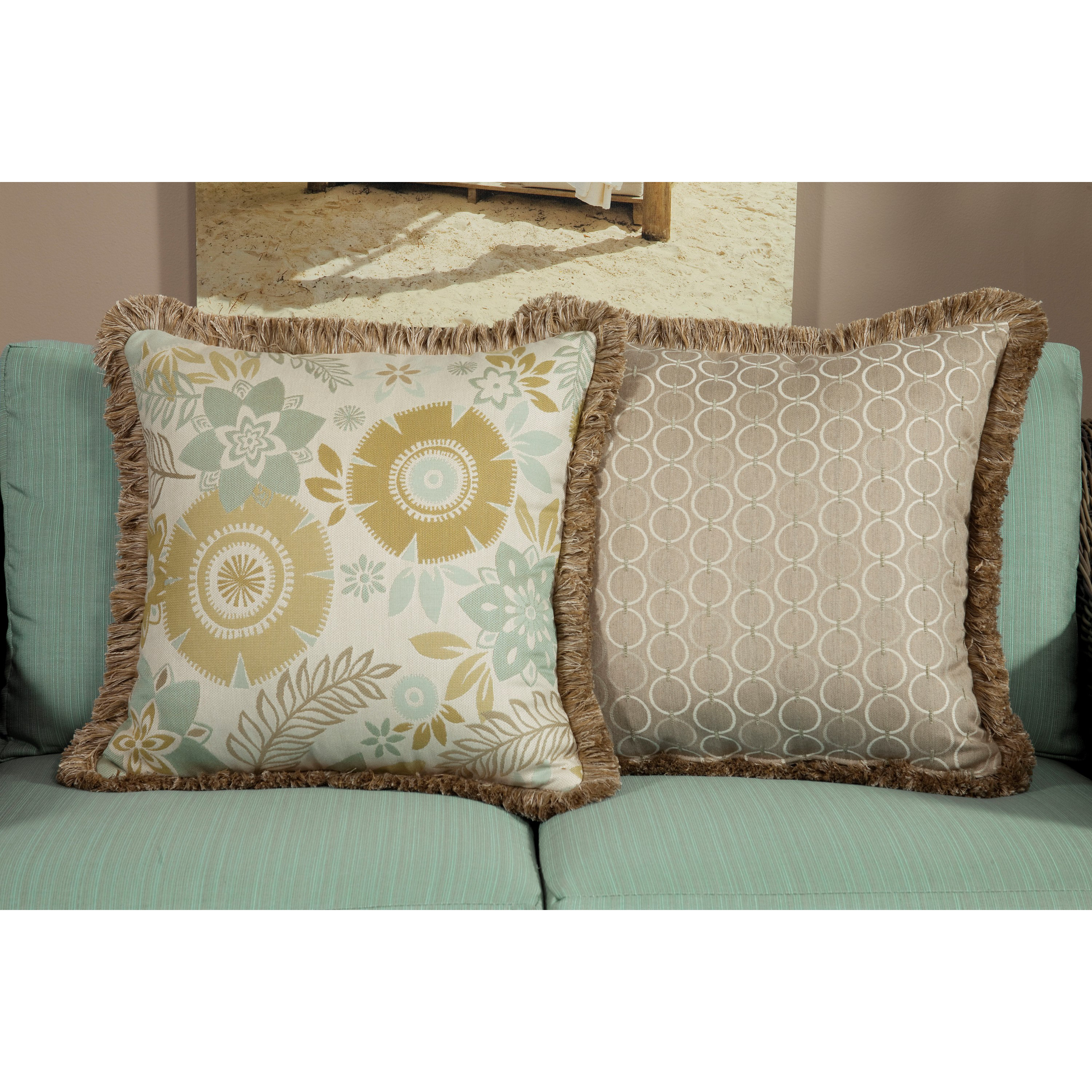 South Sea Rattan Aries Large Indoor/Outdoor Sunbrella Throw Pillow