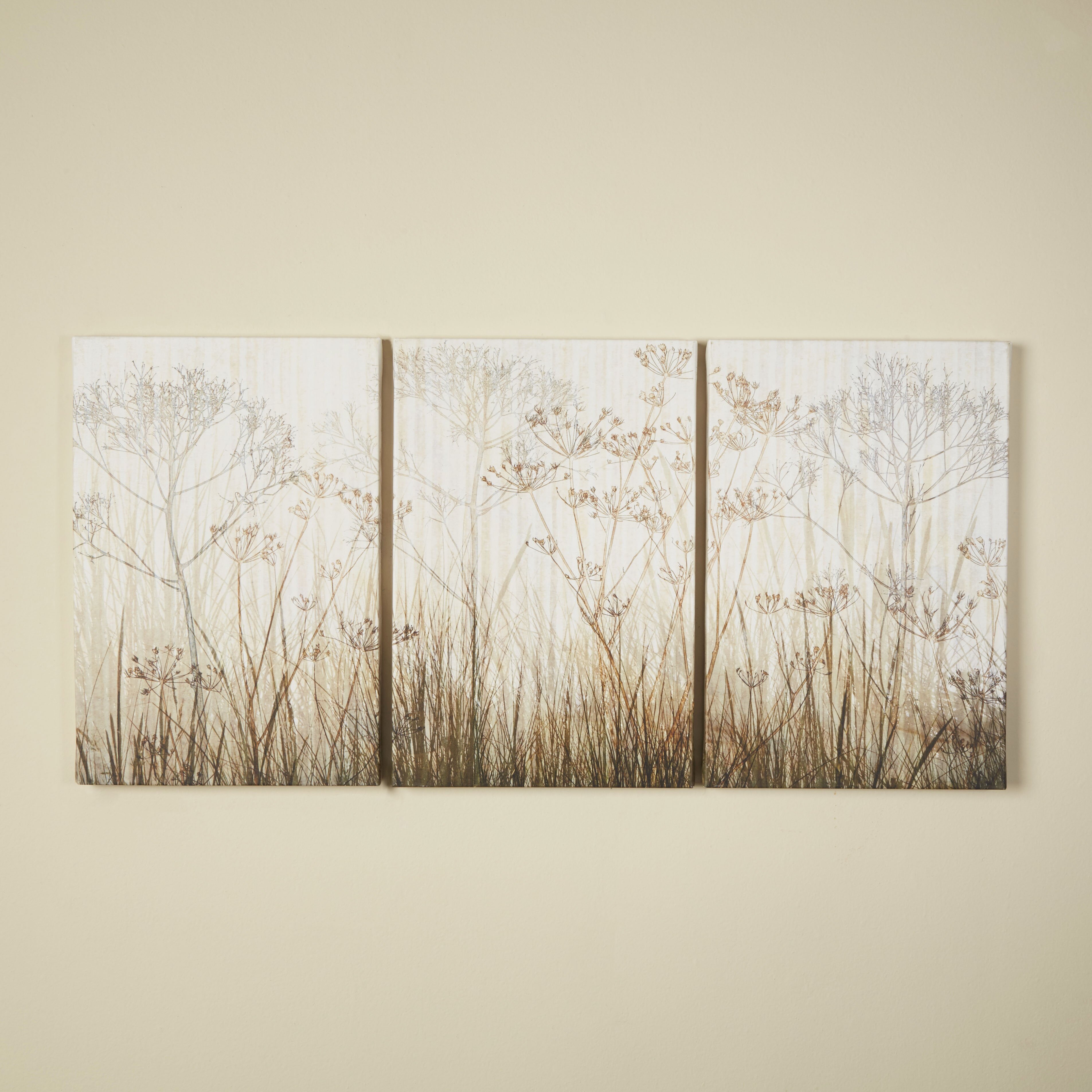 ArtWall 'Wildflowers Ivory' by Cora Niele 3 Piece Graphic Art on ...