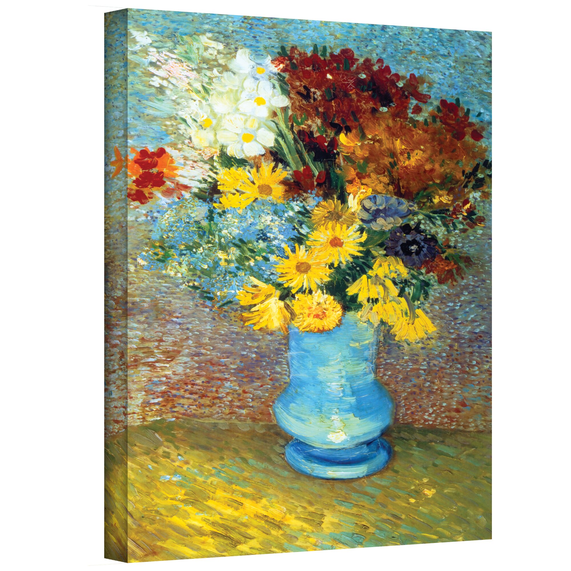 ArtWall ''Flowers in Blue Vase'' by Vincent Van Gogh Painting Print on Canvas & Reviews | Wayfair