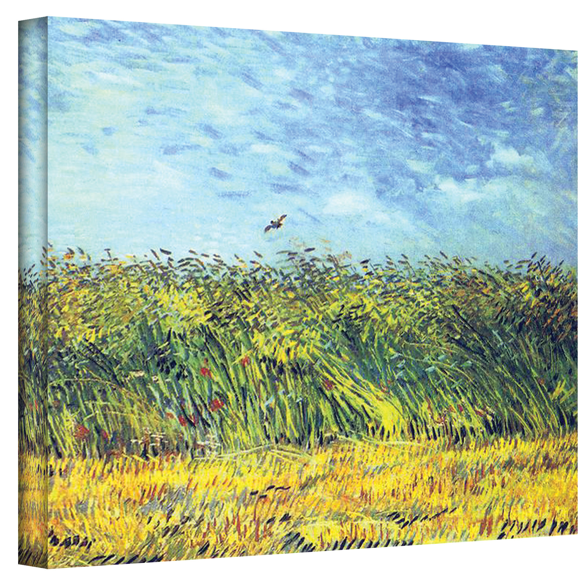 ArtWall 'Green Wheat Fields' by Vincent Van Gogh Painting Print on