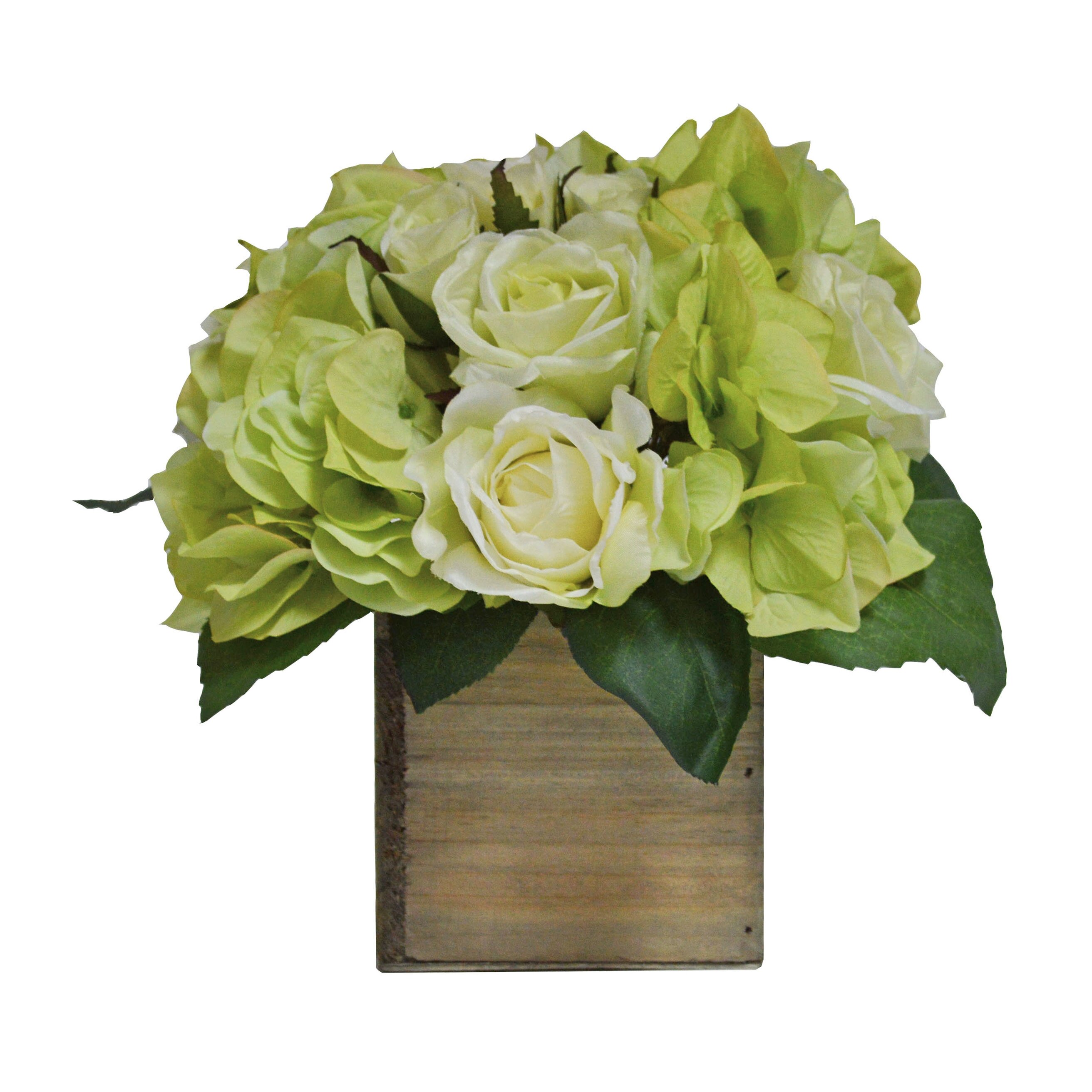 Tree Masters Inc. Hydrangea Mix in Natural Wooden Box ...