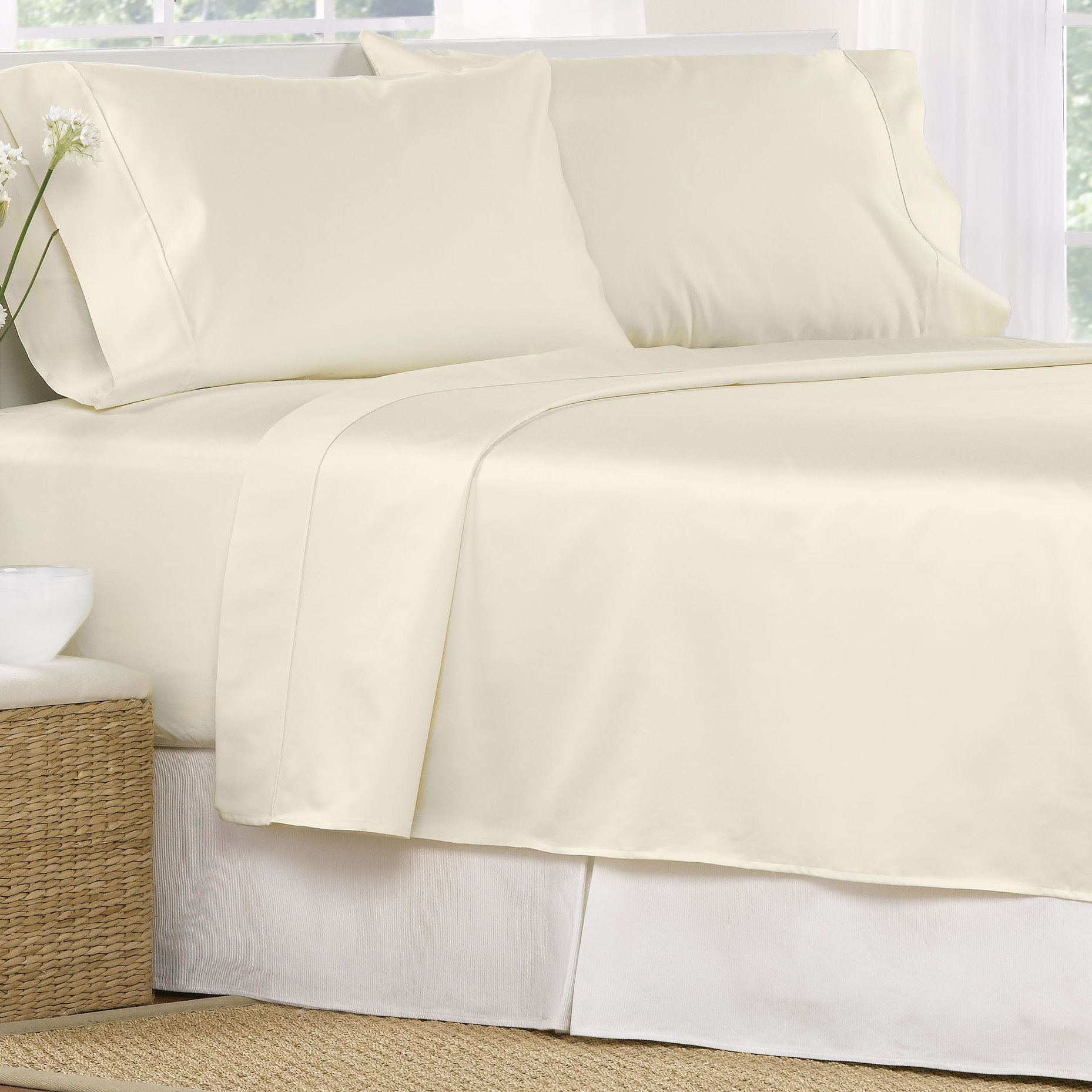 Aspire Linens 4 Piece 1000 Thread Count Egyptian Quality Cotton Sheet