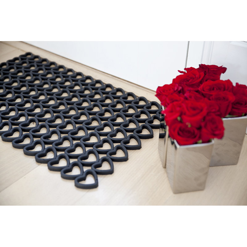 Entryways Recycled Rubber Hearts Doormat & Reviews Wayfair