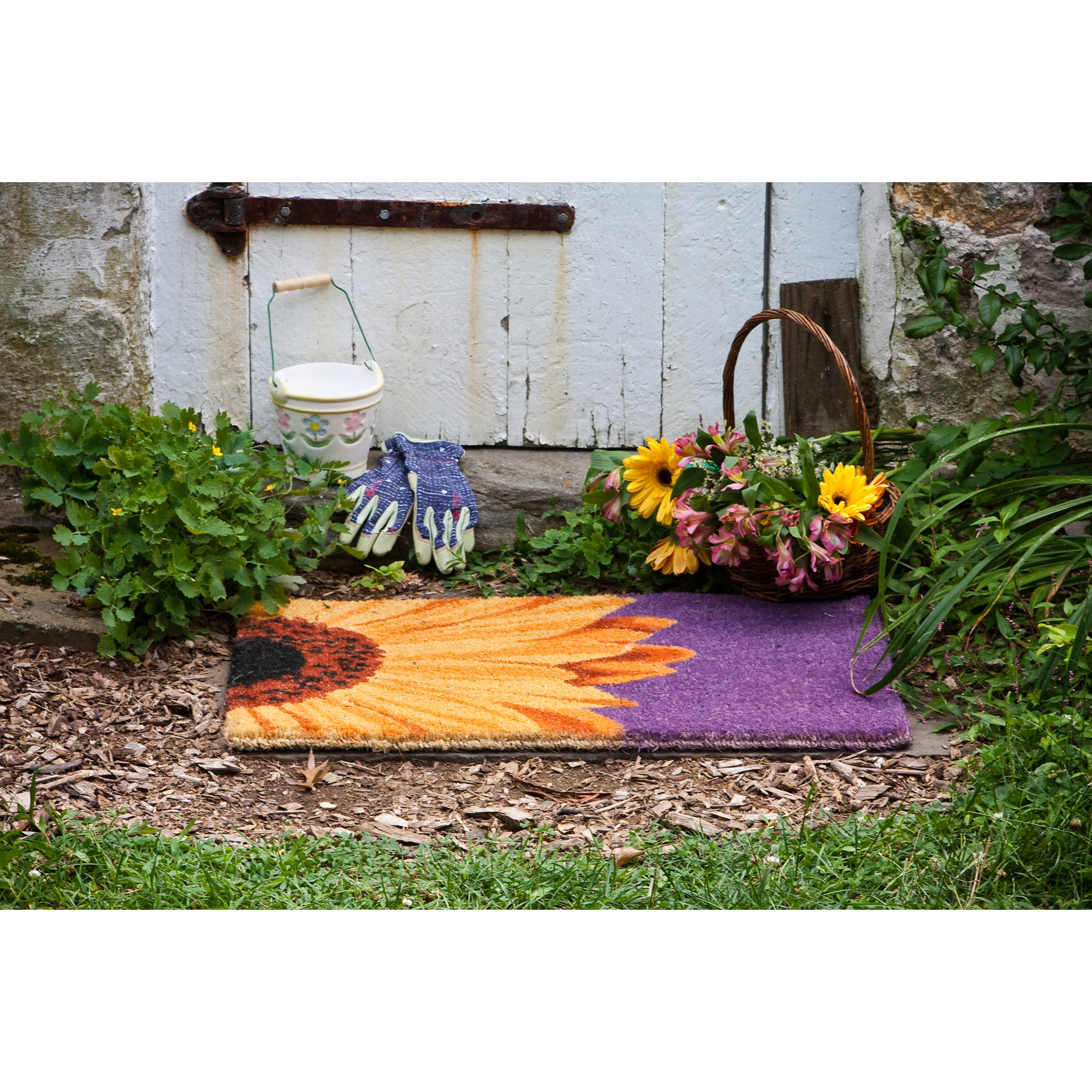 Entryways Handmade One Sunflower Doormat & Reviews Wayfair