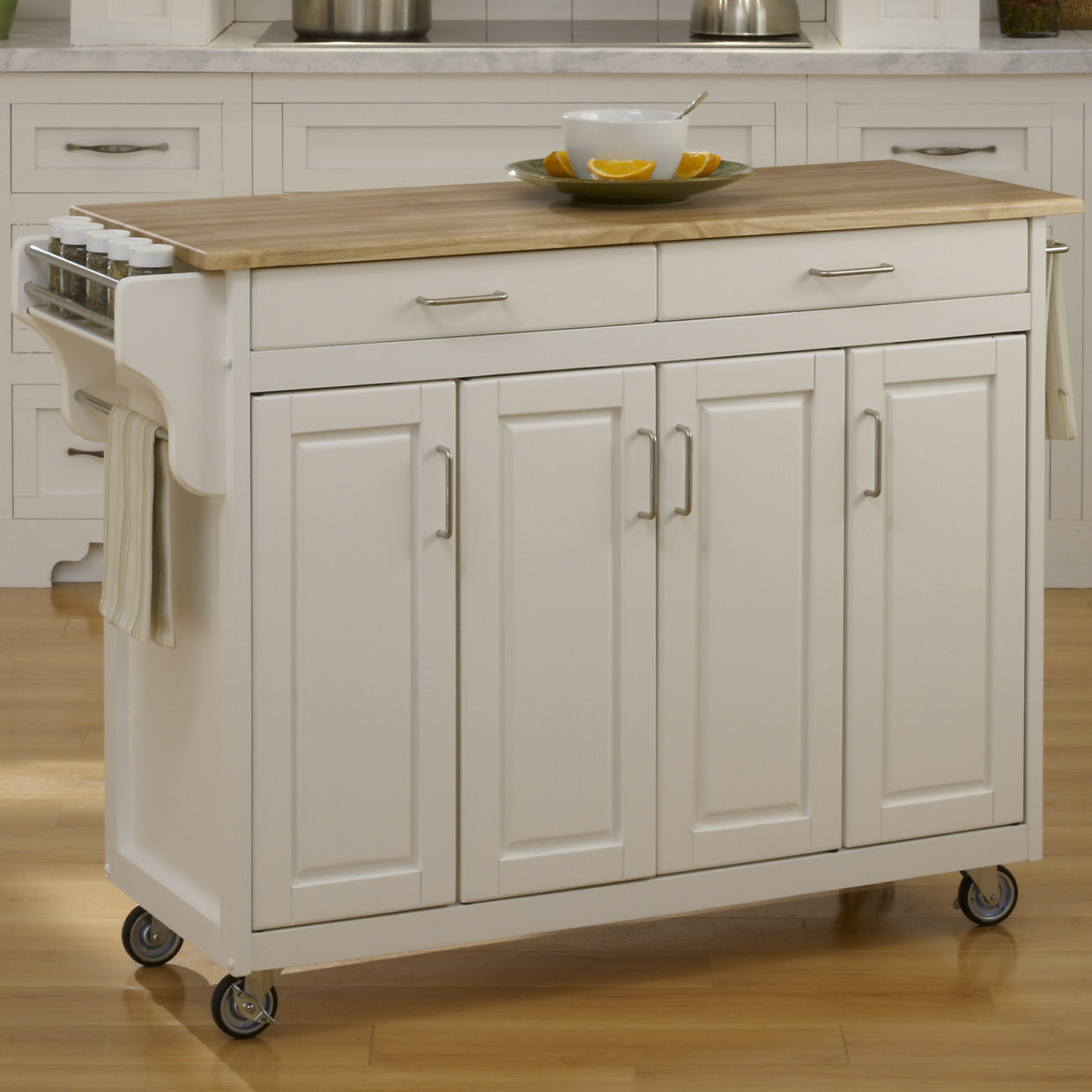  Home  Styles  Create a Cart  Kitchen  Island  with Natural Wood 