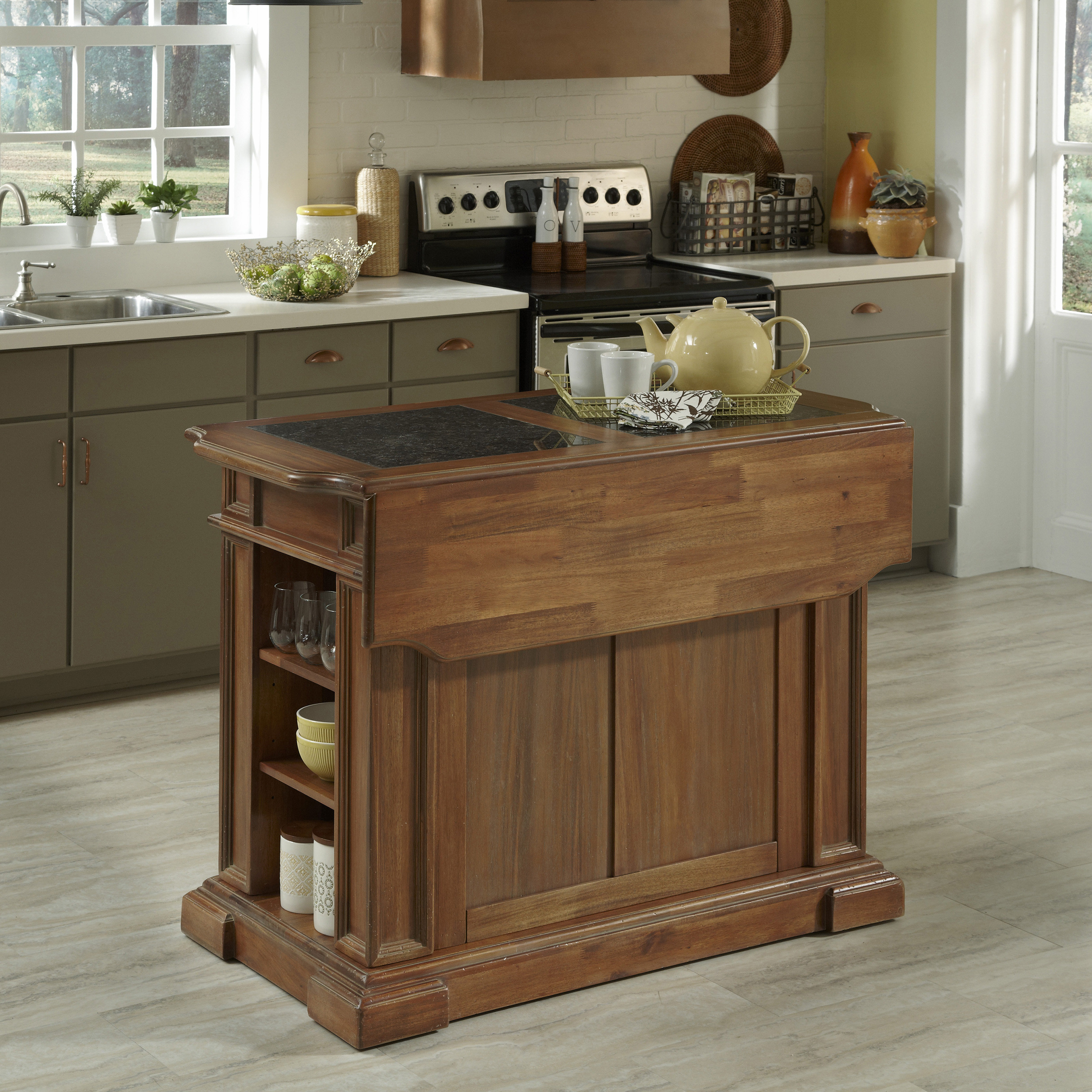 Home Styles Americana Kitchen Island With Granite Top Reviews Wayfair   Home Styles Americana Kitchen Island With Granite Top 5000 94 