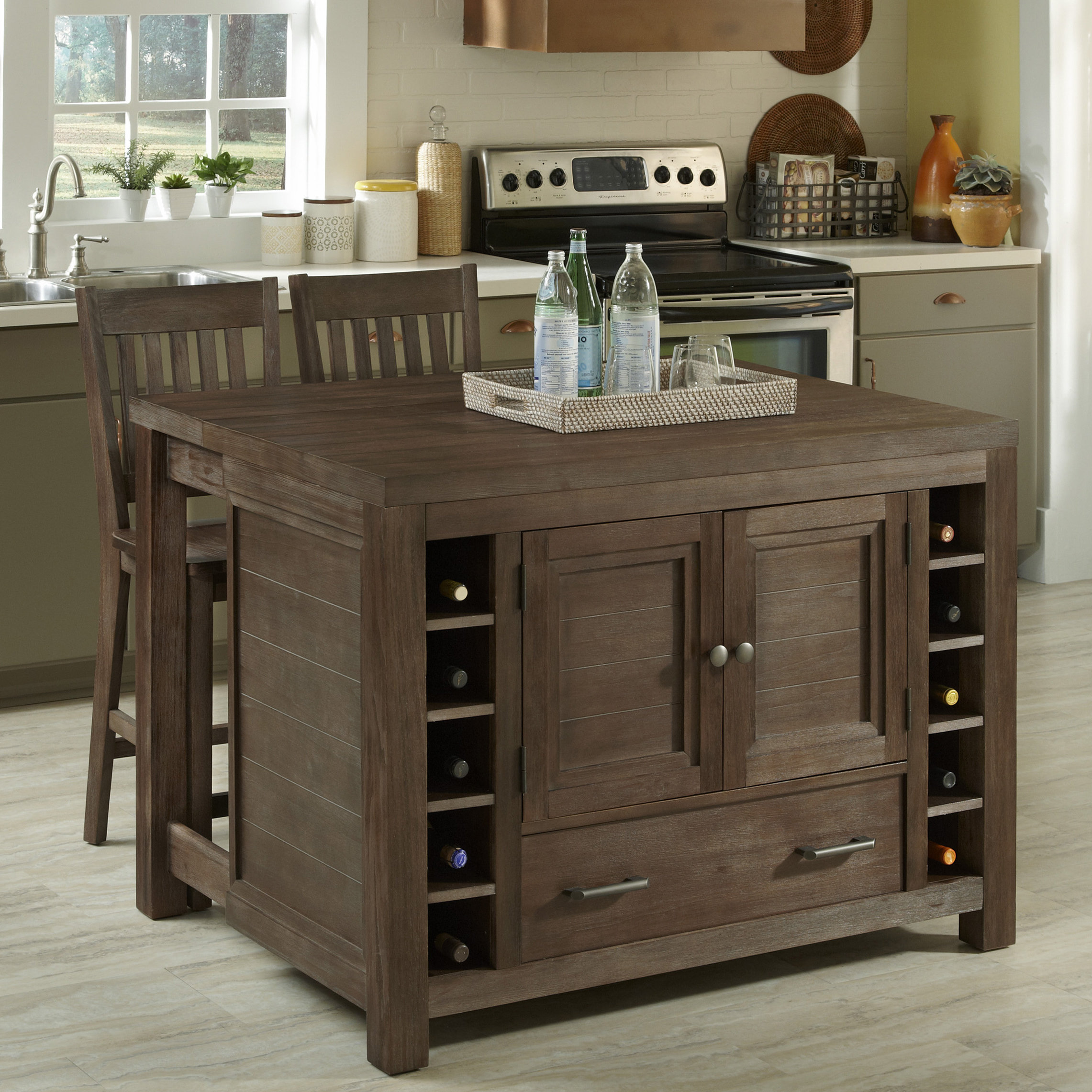 Home Styles Barnside Kitchen Island Set  Reviews Wayfair