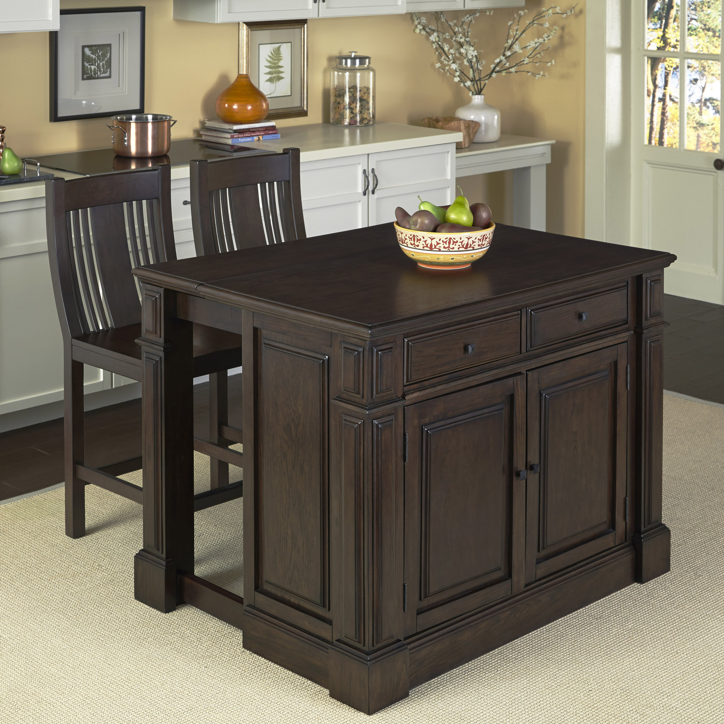 Home Styles Prairie Home 3 Piece Kitchen Island Set  