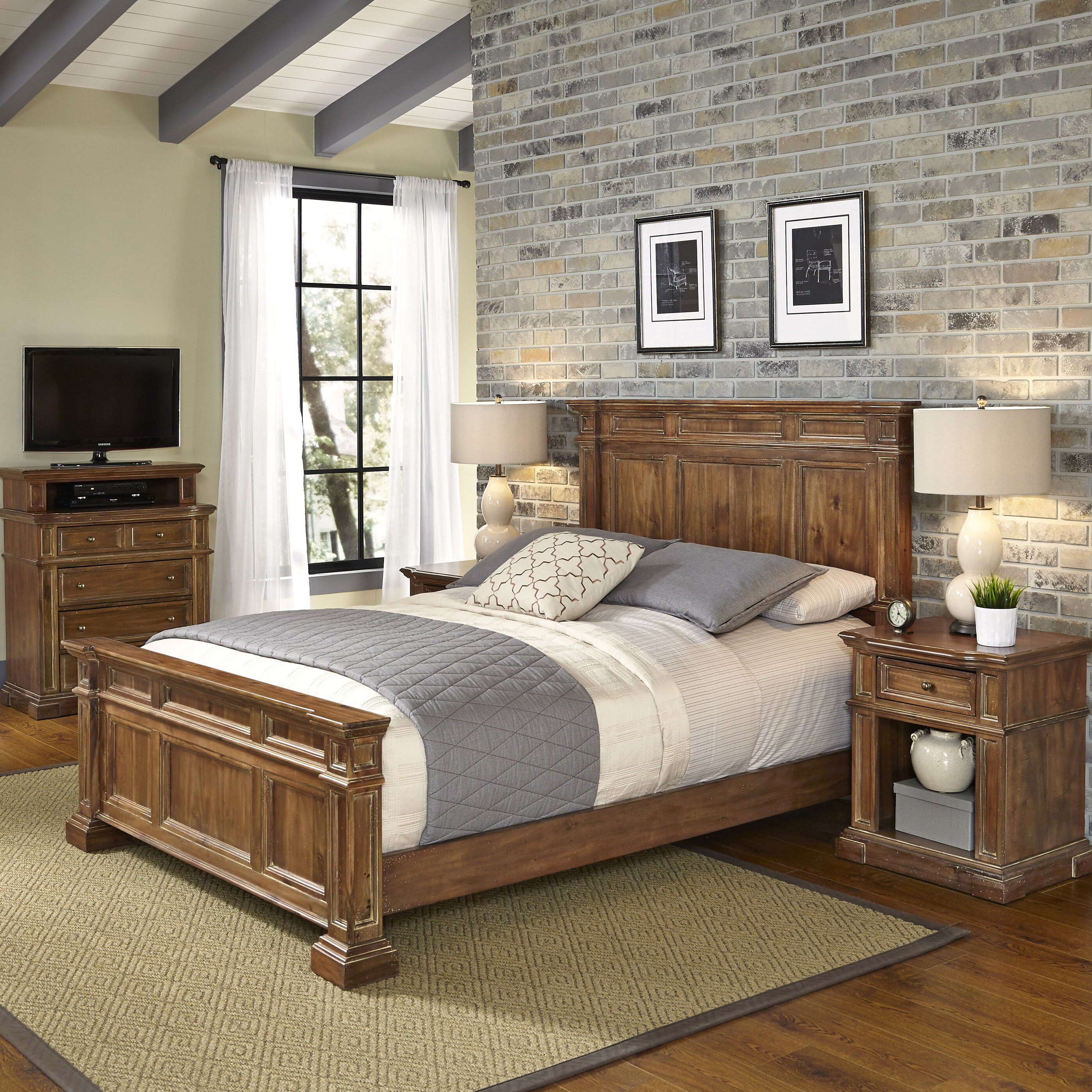 Home Styles Americana Vintage Panel 4 Piece Bedroom Set ...