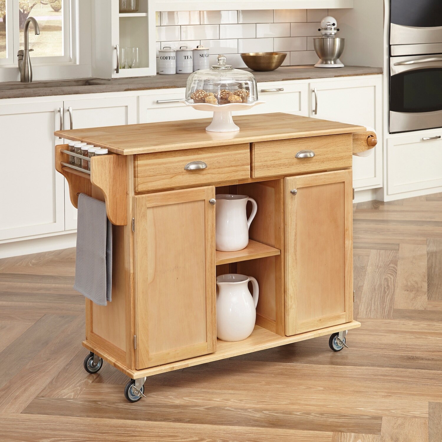 August Grove Lili Kitchen Island with Wood Top  Reviews 