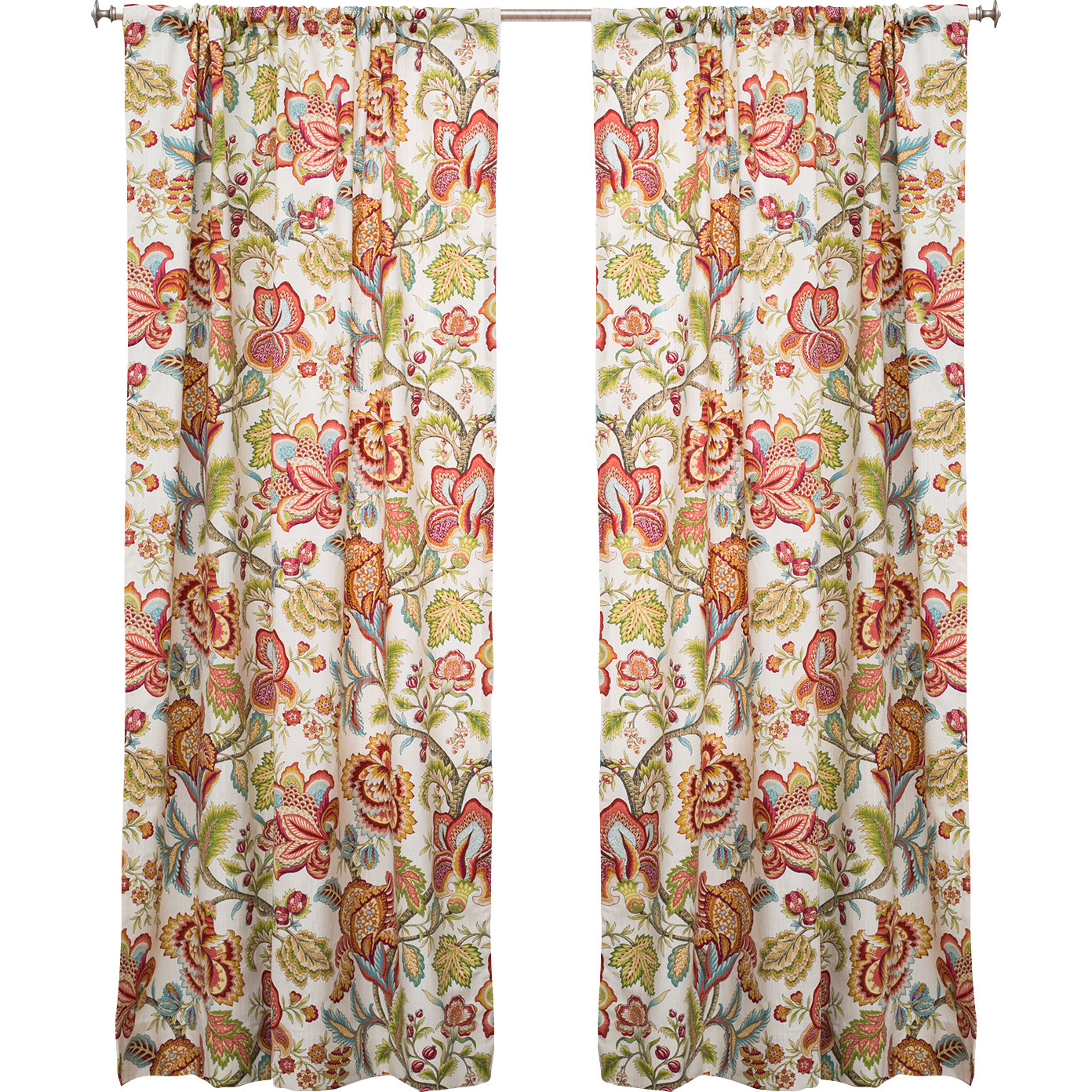 The Pillow Collection Jacobean Single Curtain Panel & Reviews Wayfair