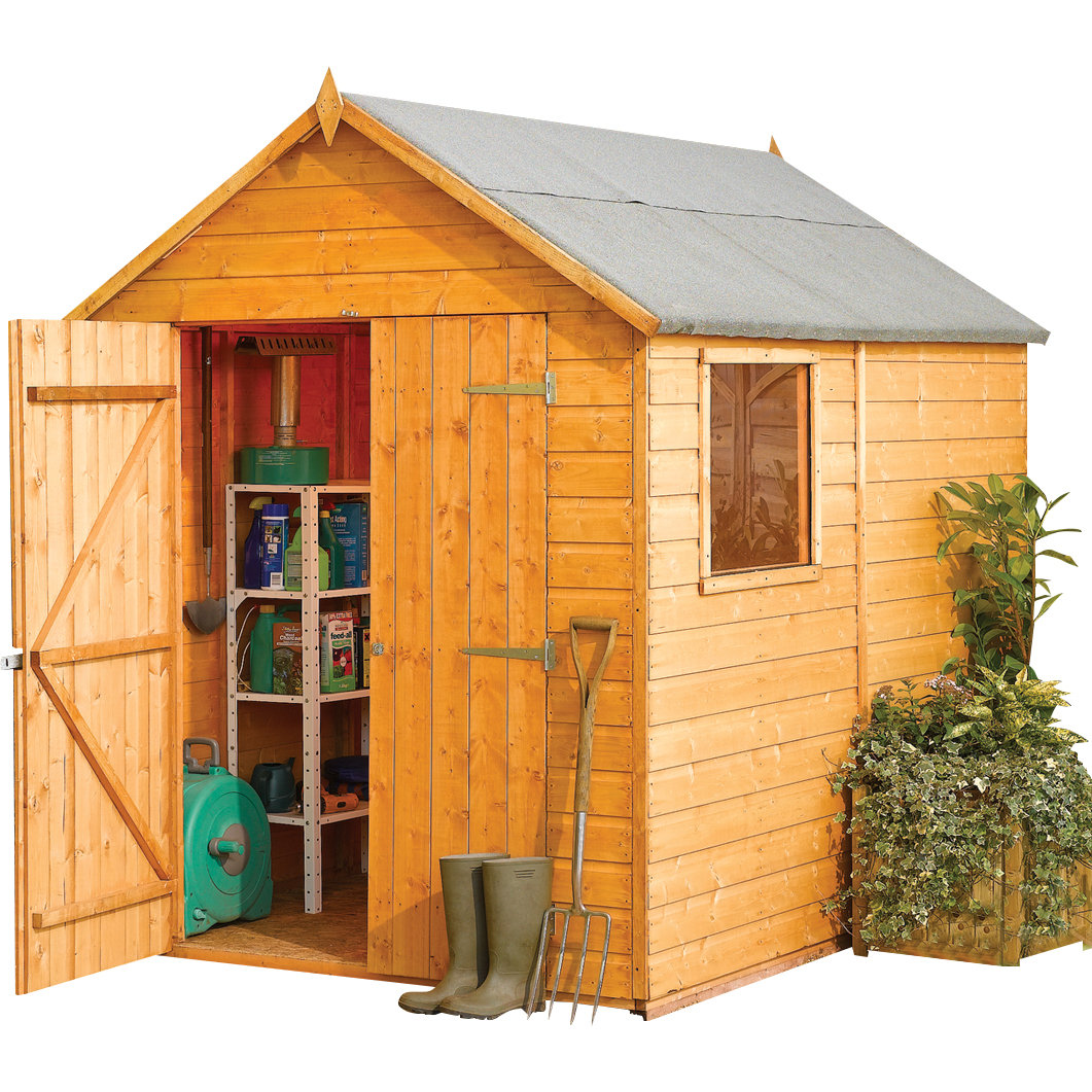 rowlinson 6 x 8 wooden storage shed wayfair uk