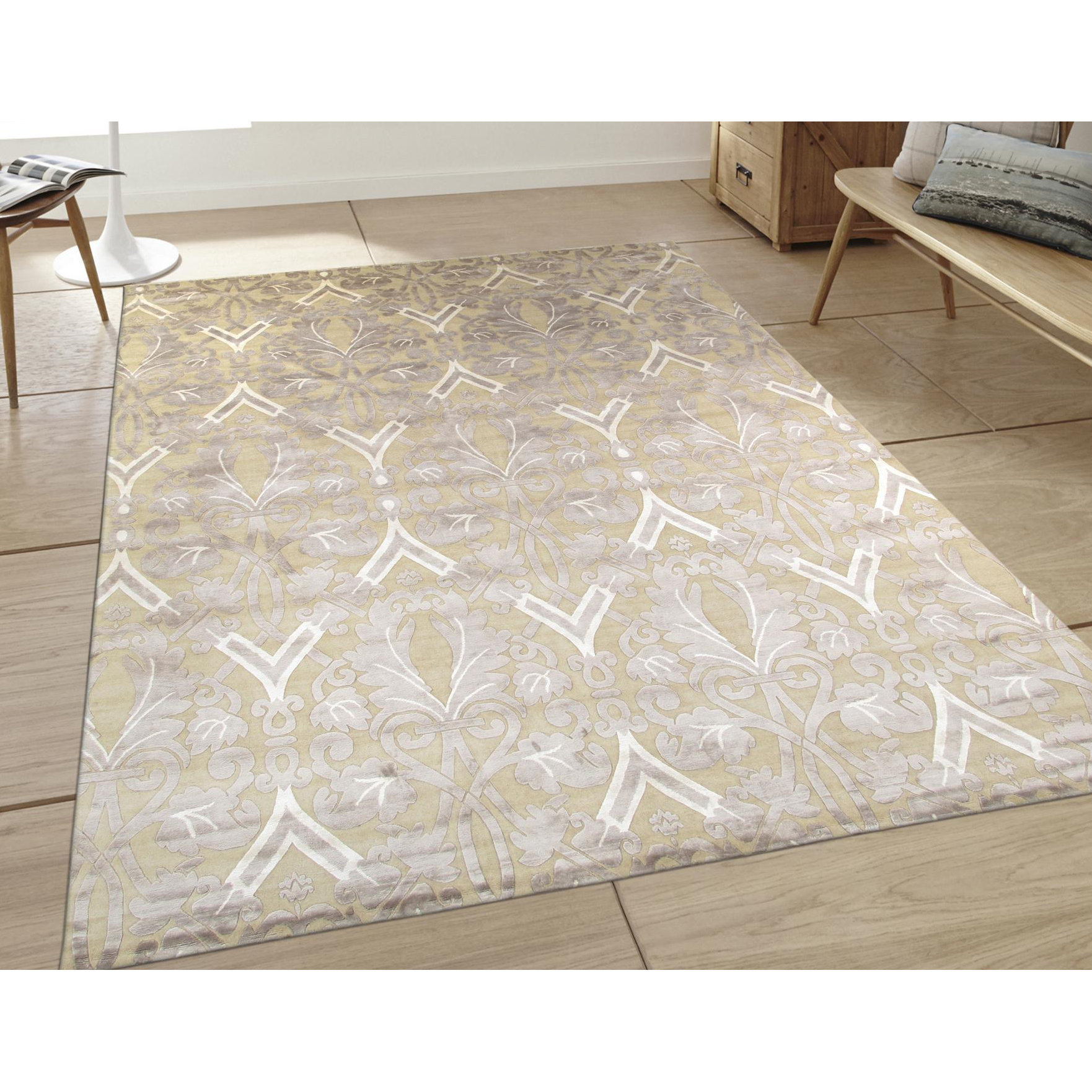 Pasargad Modern HandKnotted Beige Area Rug Wayfair