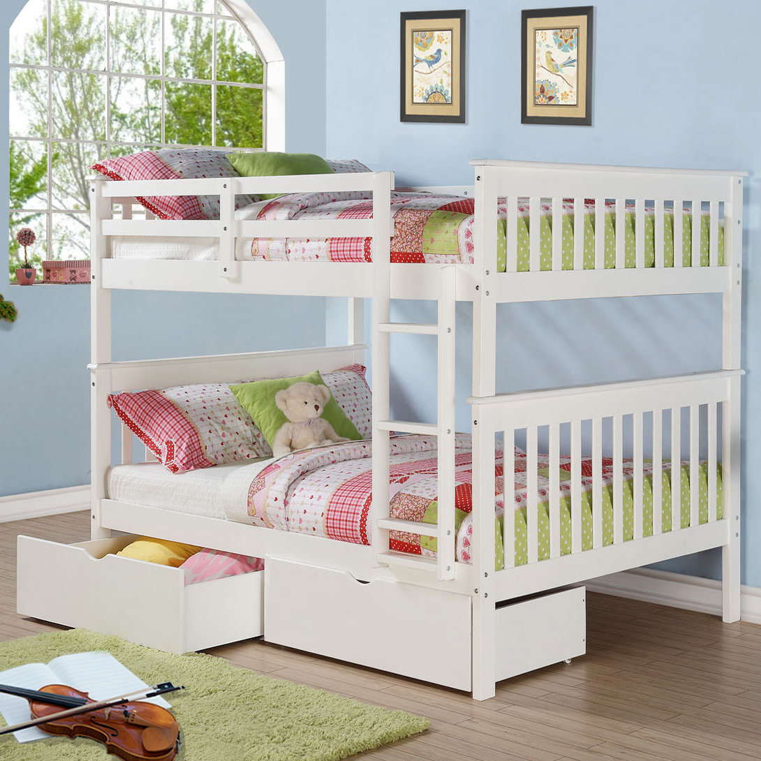 Donco Kids Mission Full Over Full Bunk Bed With Dual Underbed Drawers 854842005668 