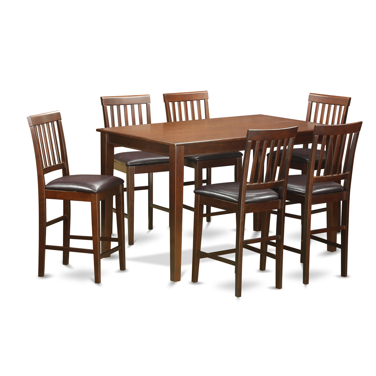 Wooden Importers 7 Piece Counter Height Dining Set Wayfair   7 Piece Counter Height Dining Set DUVN7H MAH 