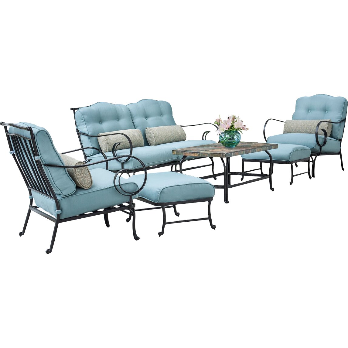 Hanover Oceana 6 Piece Patio Set with Cushions & Reviews ...