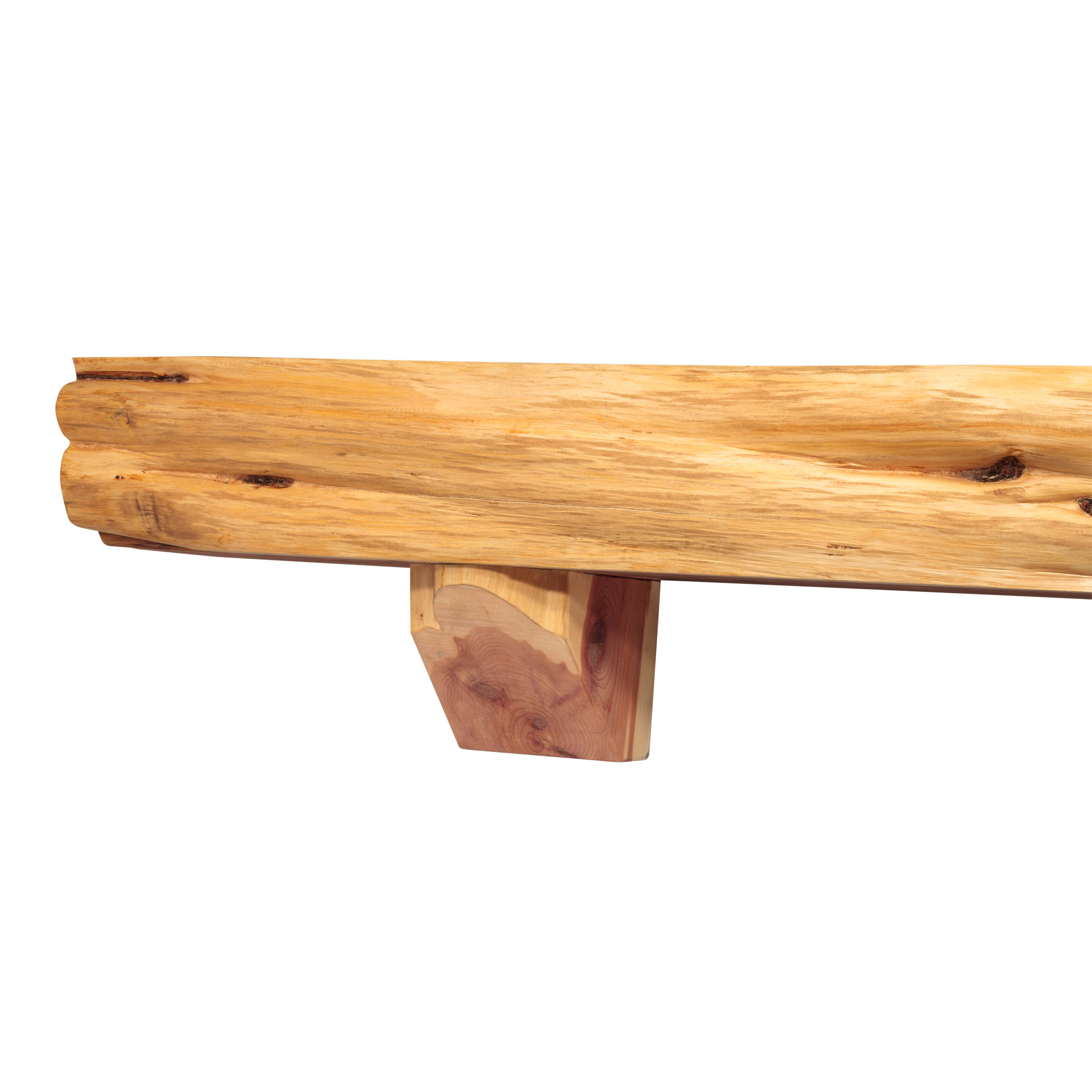 Pearl Mantels Cedar Live Edge Log Fireplace Mantel Shelf & Reviews