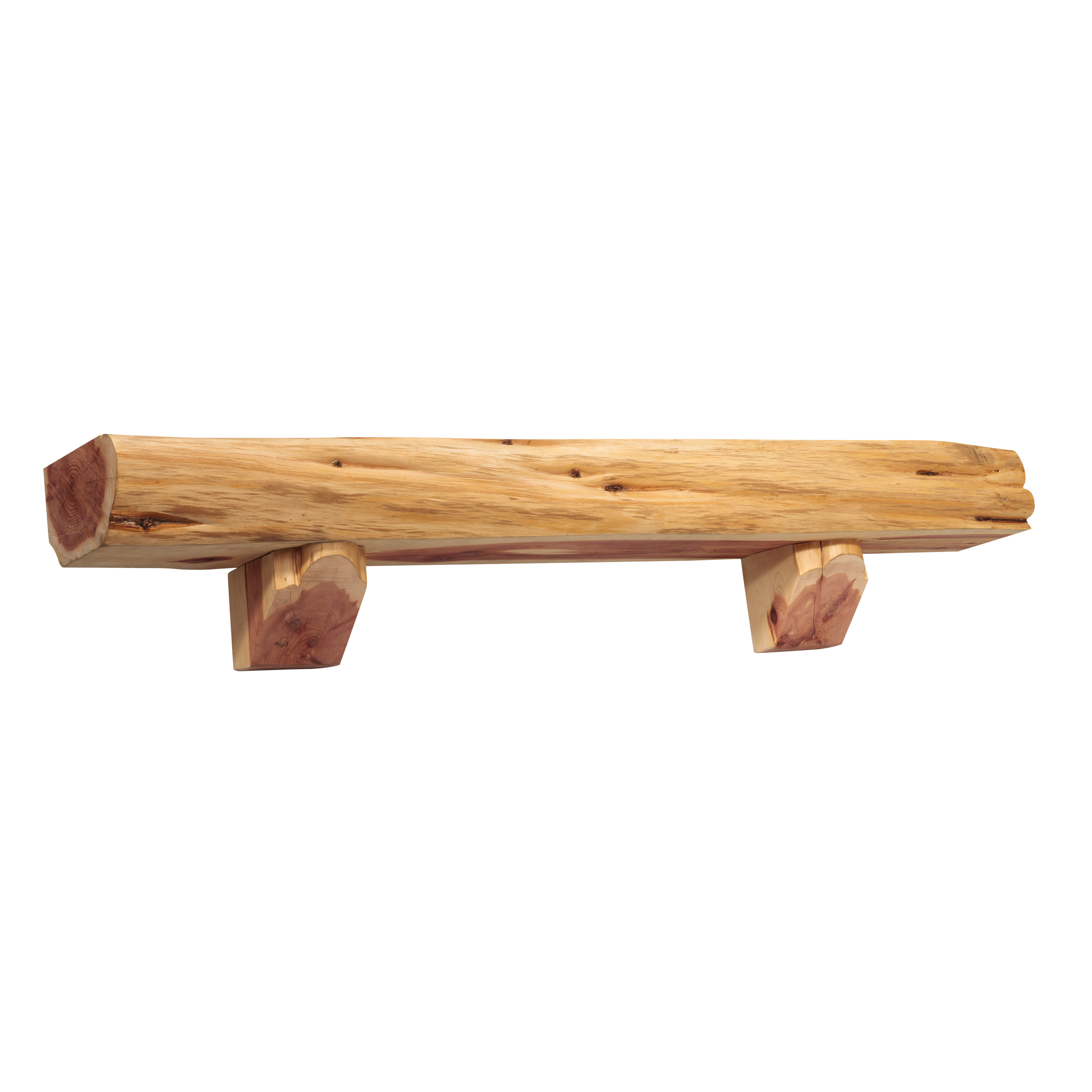 Pearl Mantels Cedar Live Edge Log Fireplace Mantel Shelf & Reviews