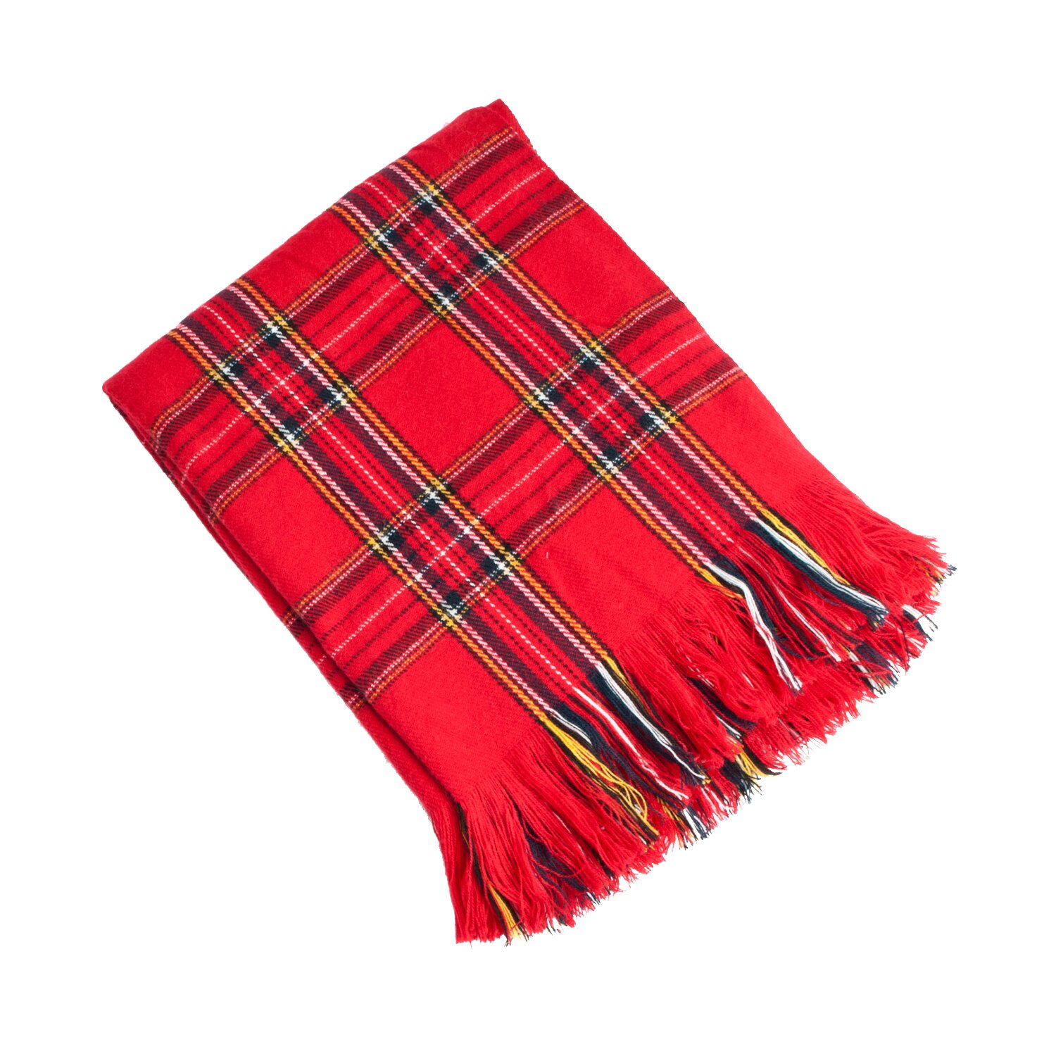 Saro Classic Red Plaid Design Throw Blanket & Reviews | Wayfair