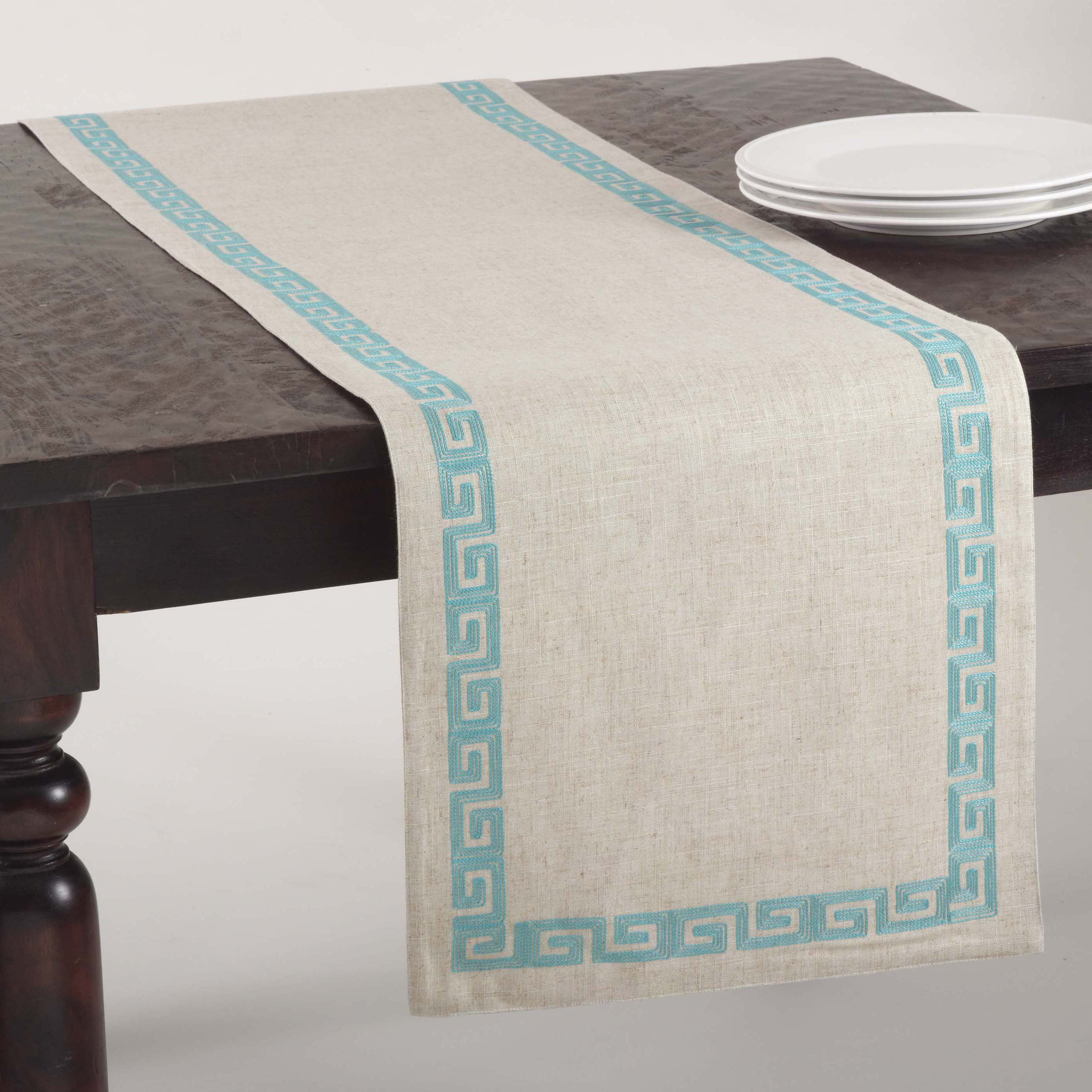 Saro Calypso Stitched Greek Key Design Table Runner & Reviews Wayfair