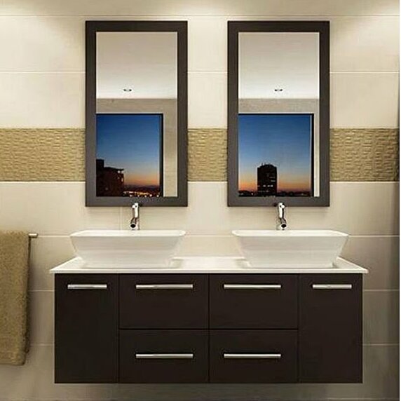 Kokols 60" Double Bathroom Vanity Set with Mirror ...