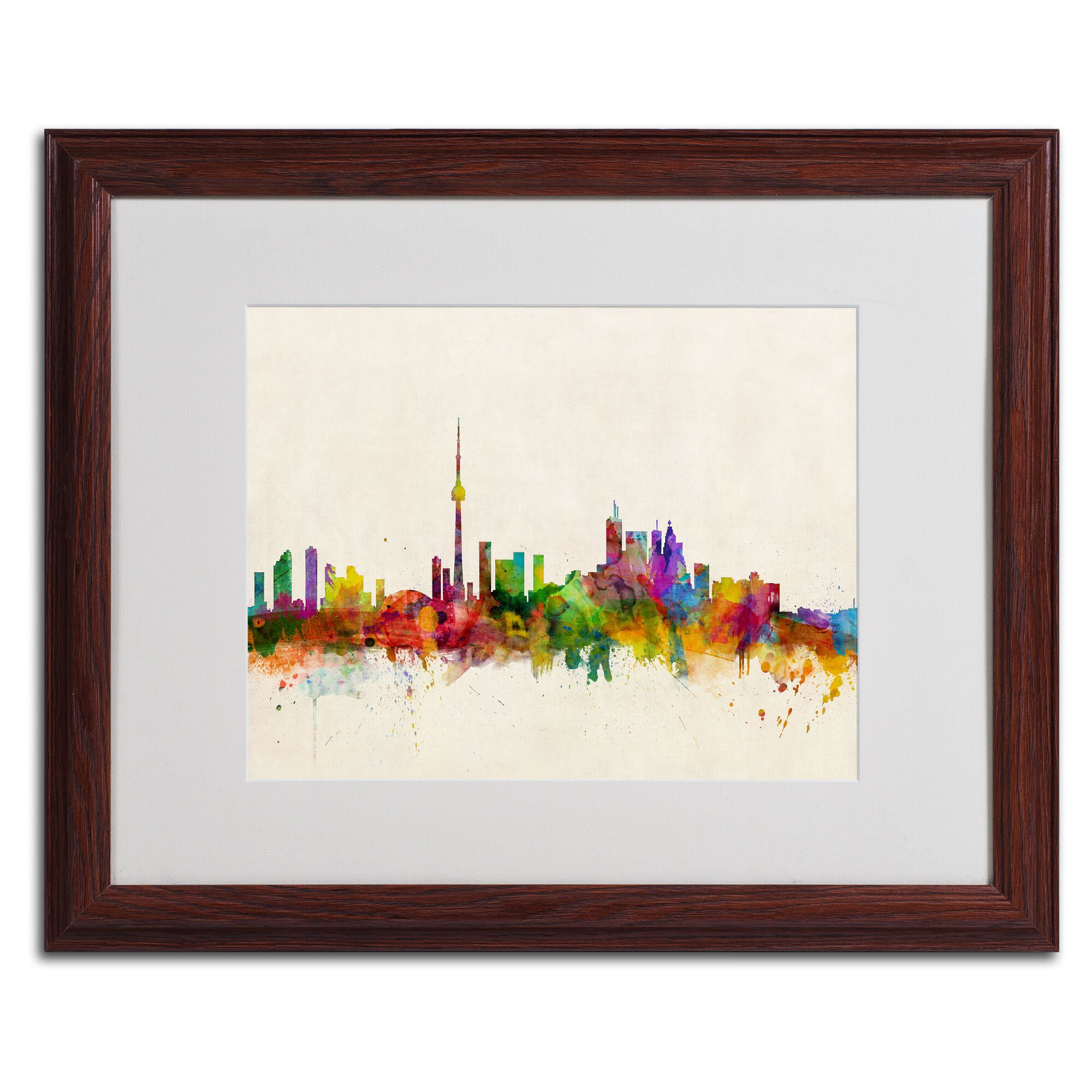 Trademark Fine Art "Toronto, Canada" by Michael Tompsett Matted Framed 