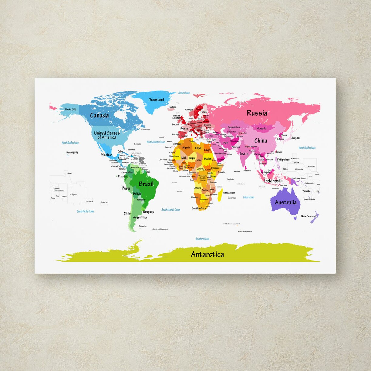 Trademark Art "World Map for Kids II" by Michael Tompsett