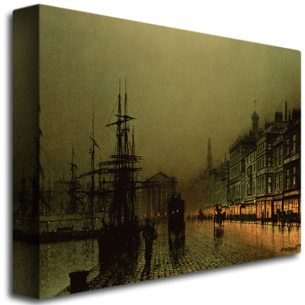 Trademark Art "Greenock Dock by Moonlight" by John Atkinson Grimshaw