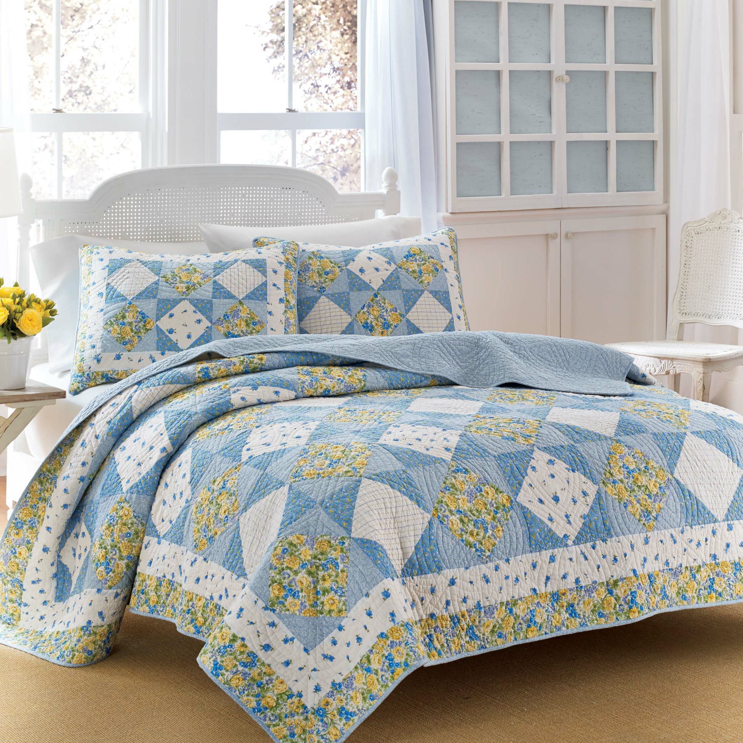 Laura Ashley Home Grace Reversible Quilt Set & Reviews | Wayfair