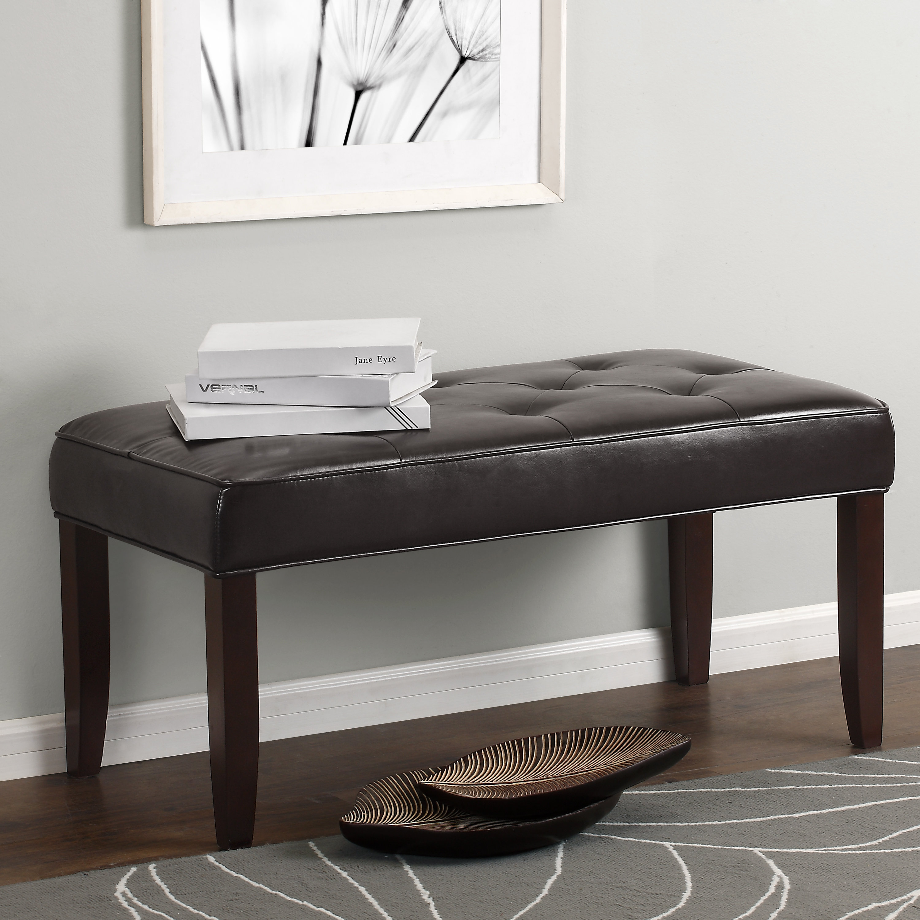 Dorel Living Camdyn Tufted Leather Entryway Bench & Reviews | Wayfair